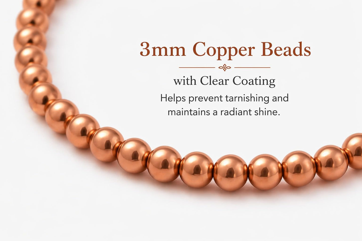 The Blue Yogi Natural Copper Bead Bracelet for Men & Women – Healing Crystal Energy Bracelet for Protection, Wealth & Positivity