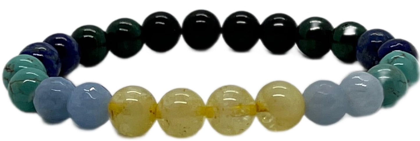 AWAKEN YOUR KUNDALINI Scorpio Birthstone Bracelet – 8mm Multi-Chakra Stretch Beads