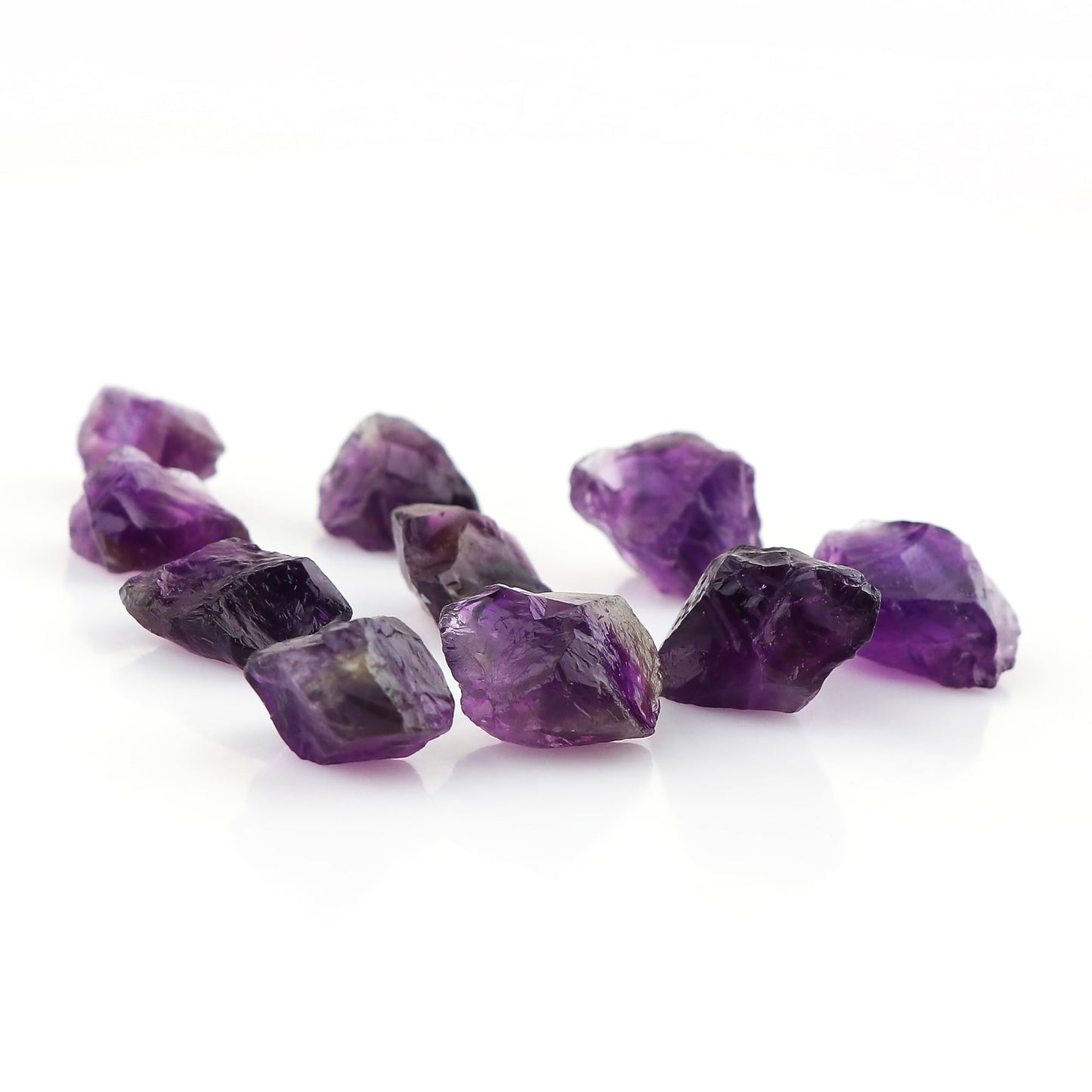 CRYSTALIS 10pcs Natural Big Purple Amethyst Loose Gemstone Wholesale Bulk Rough Jewelry Making Supply, Chakra & Healing Raw Stones, Wire Wrapping, DIY, Gem Collection [10-15mm]