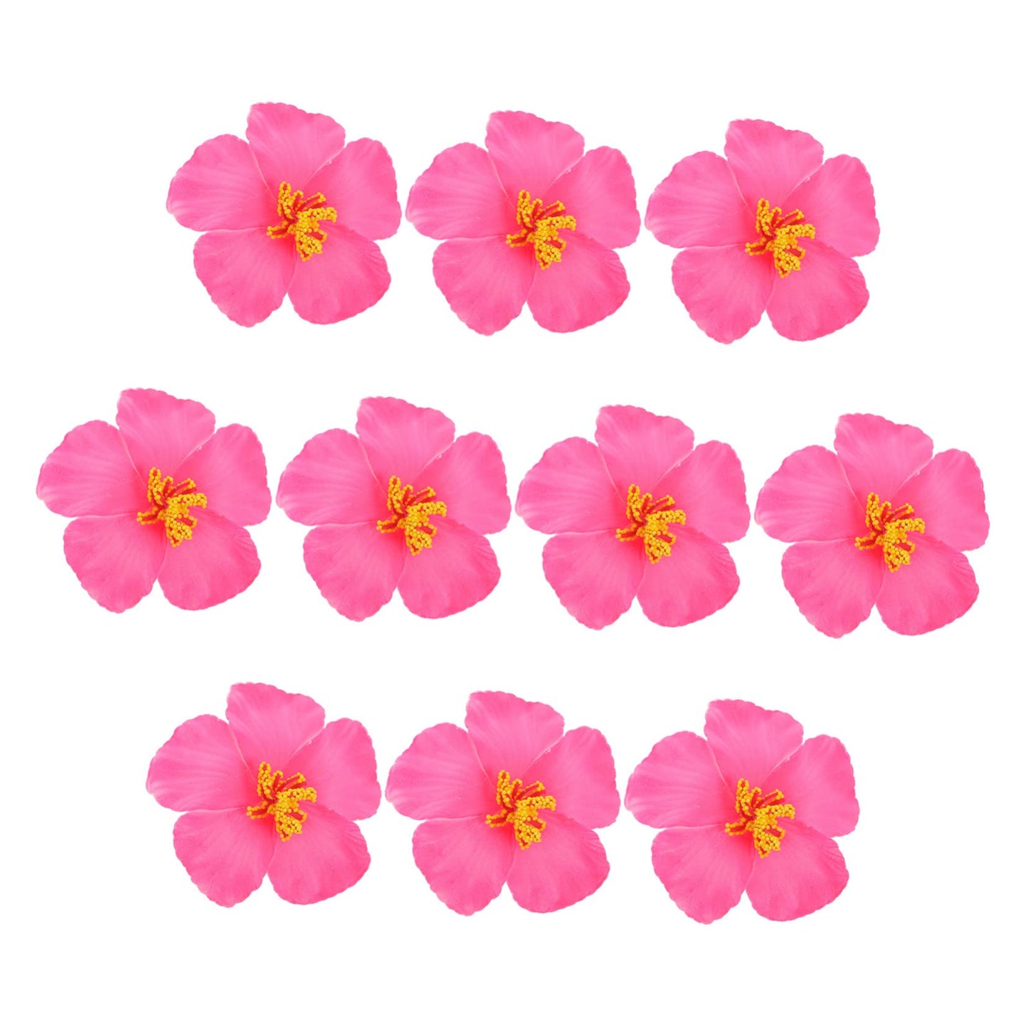 Garneck 10 Pieces Artificial Hibiscus Flower Faux Tropical Flowers Pink Fake Hibiscus Flowers Vivid Plumeria for Hawaii Luau Summer Tableto Party Supplies Diy Decoration