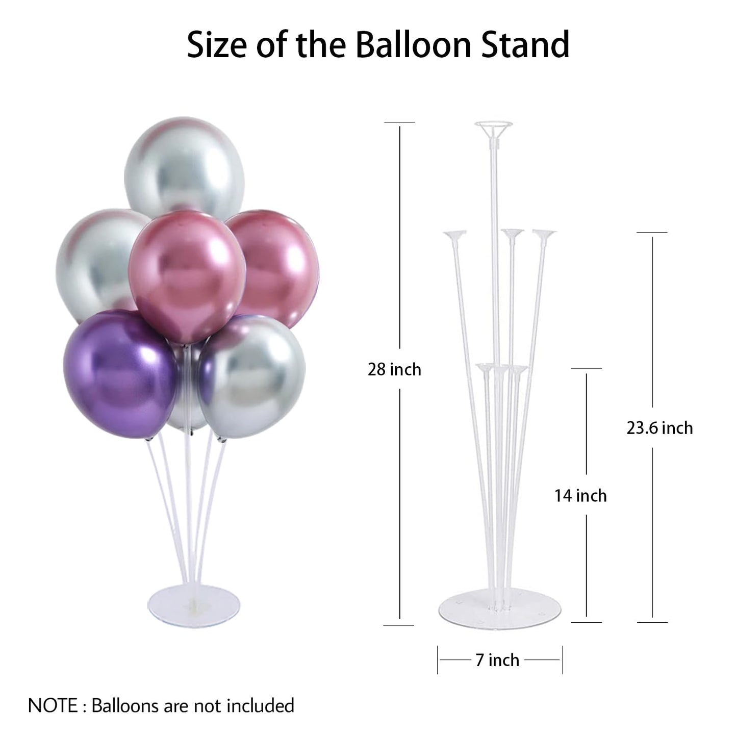 LOBUBT 10 Sets Balloon Stand Kits, Balloon Sticks Holder with Base for Table Centerpiece Graduation Birthday Baby Shower Party Decorations