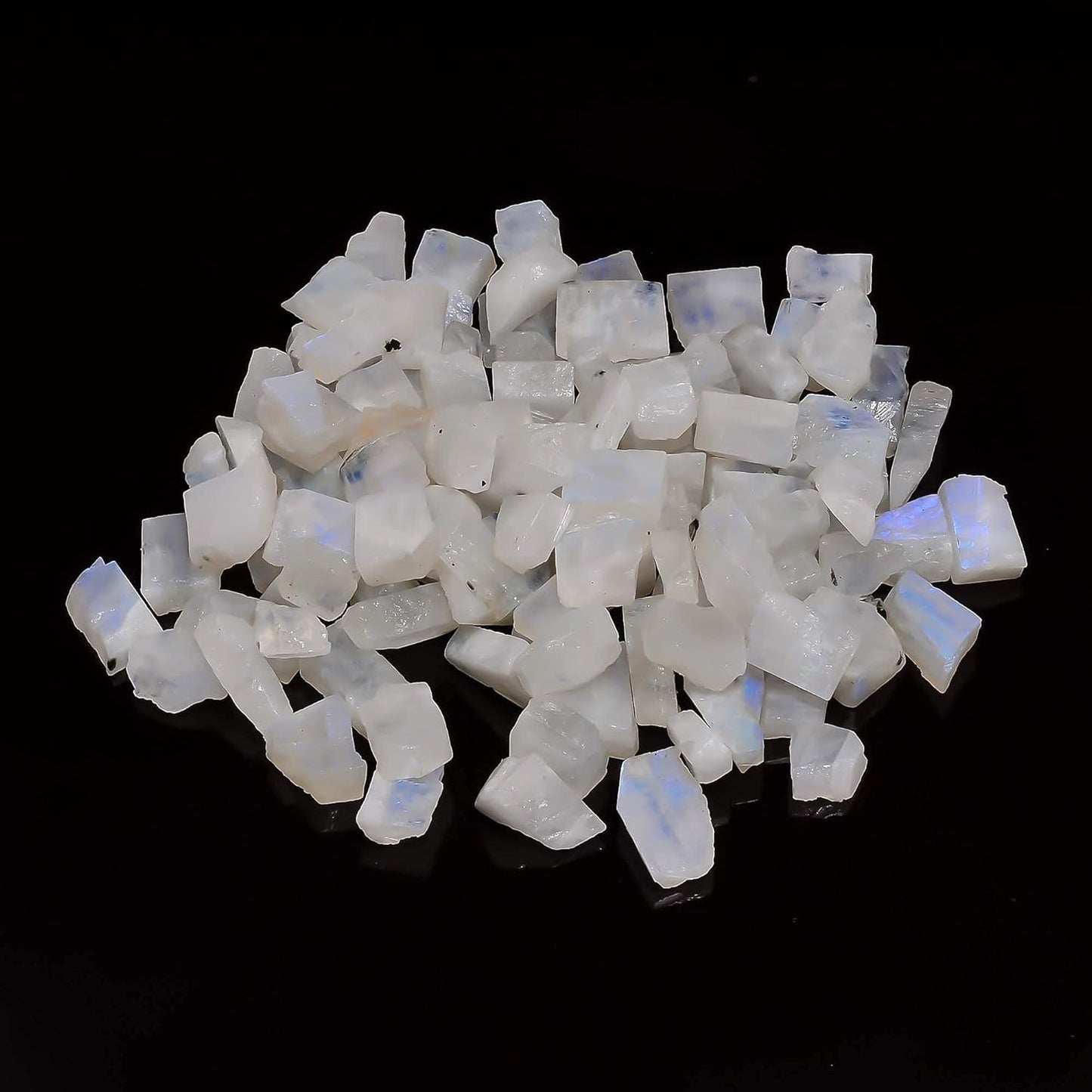 Gemkora 8-10pcs Natural Rainbow Moonstone Rough Gemstone, Raw Crystals Rock, Jewelry Making Supply, Healing, Crafts-DIY Stone, Wire-wrapping, Tumbling, 10 to 15 mm