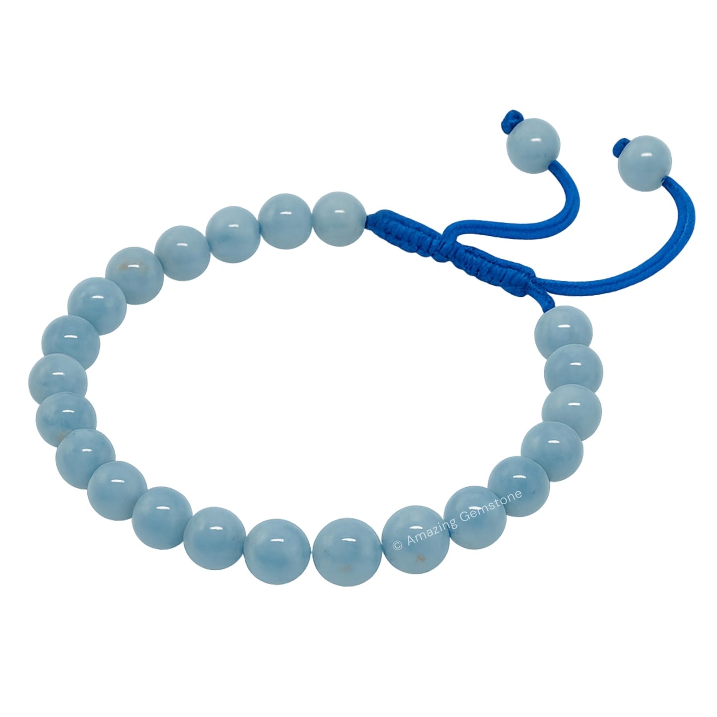 Amazing Gemstone Aquamarine Bracelet for Women Men's Gifts - Protection Healing Crystal Bracelet - 8mm Gemstone Beaded Adjustable Bracelet Pulseras Para Hombres Mujer Stocking Stuffers