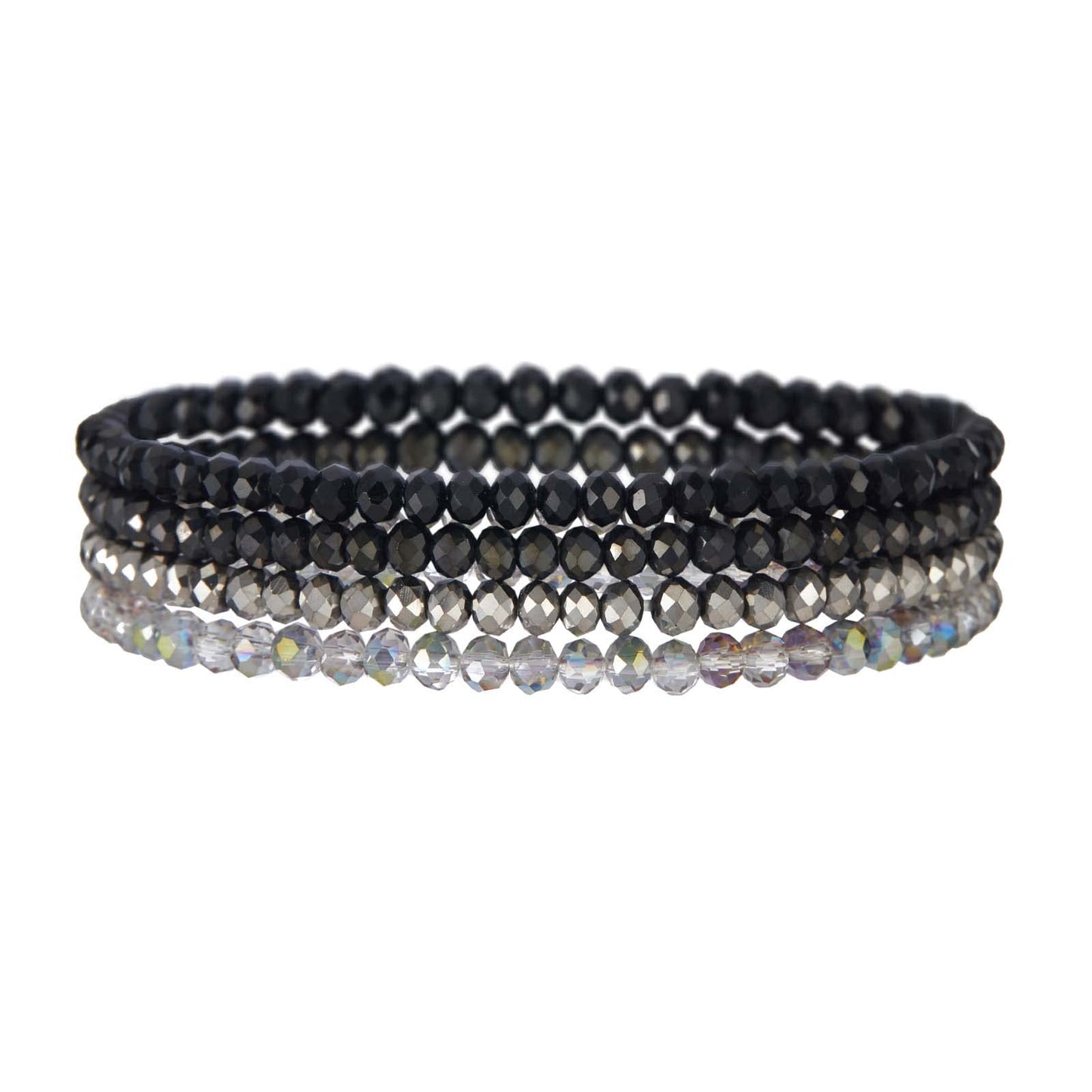 Noessla Beaded Boho Stretch Bracelet Colorful Stackable Crystal Beads Bracelets Trendy Costume Jewelry Mothers Day Gifts for Women(Black)