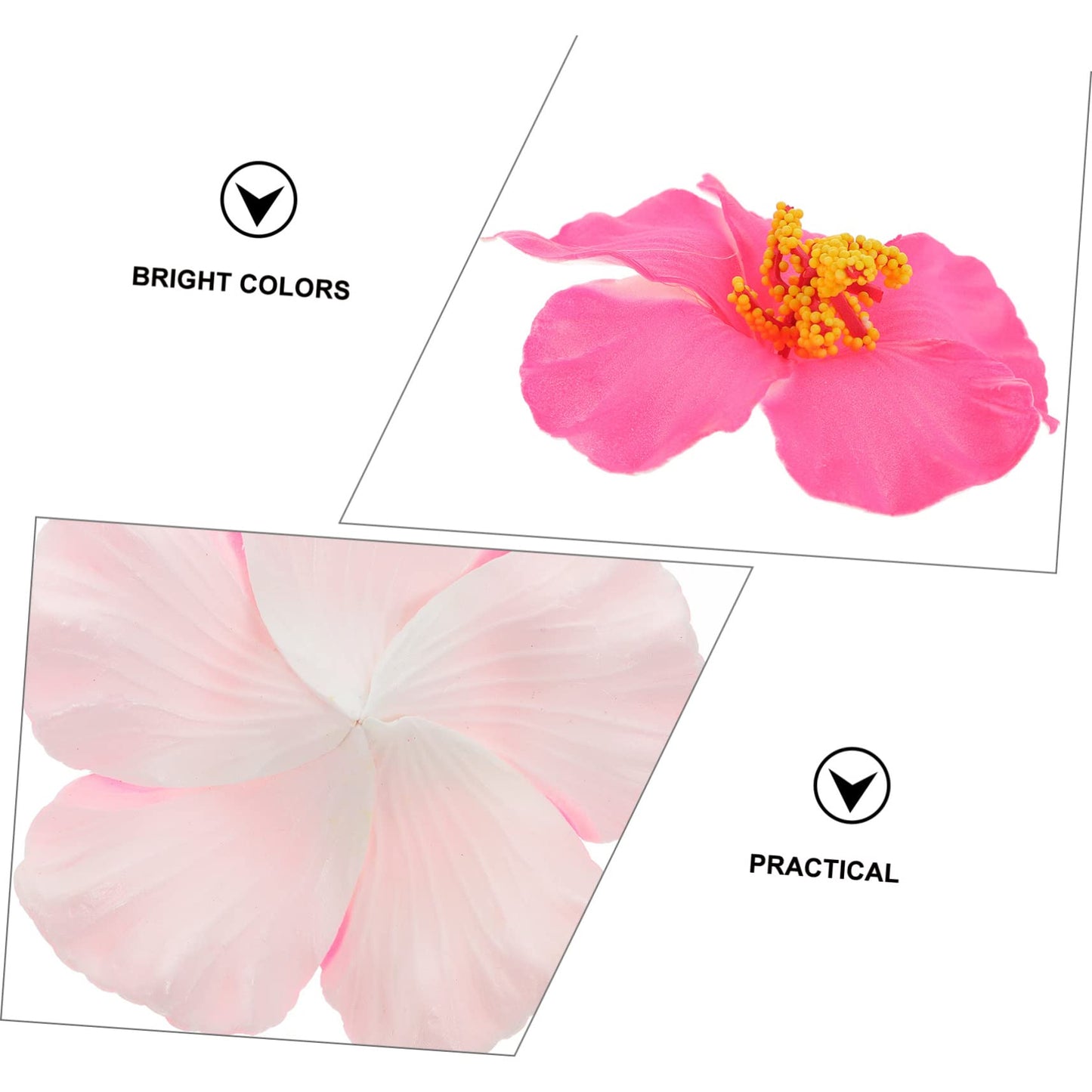 Garneck 10 Pieces Artificial Hibiscus Flower Faux Tropical Flowers Pink Fake Hibiscus Flowers Vivid Plumeria for Hawaii Luau Summer Tableto Party Supplies Diy Decoration