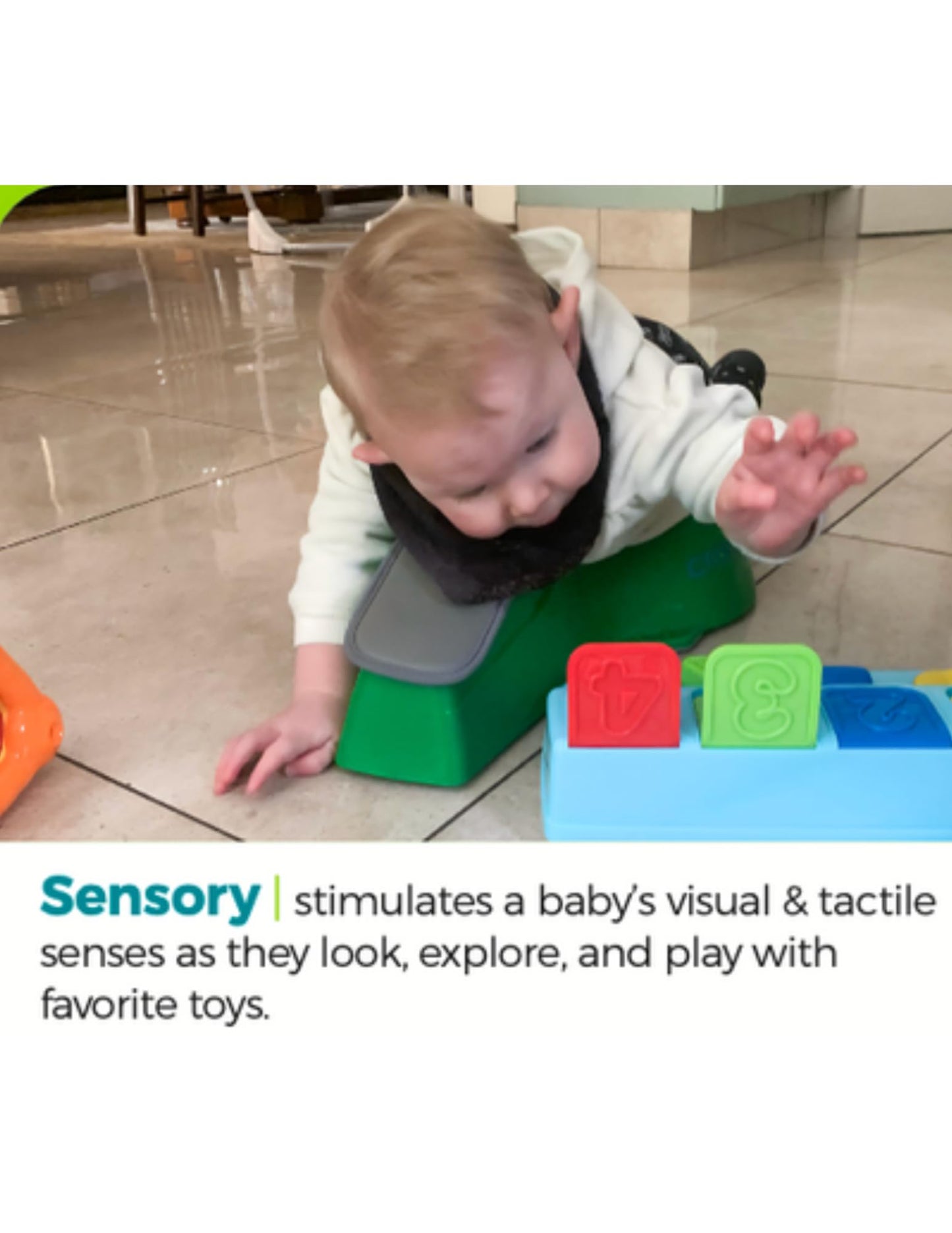 Crawligator Tummy Time Mobility Toy for Infants 4-12 Months (Sand)