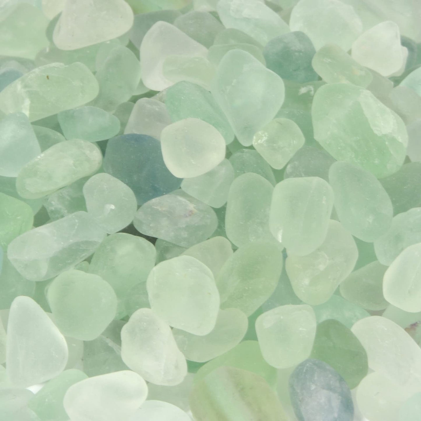 Natural Frosted Green Fluorite Polished Chips Crushed Tumbled Stone Crystal Healing Embellishments 100 grams