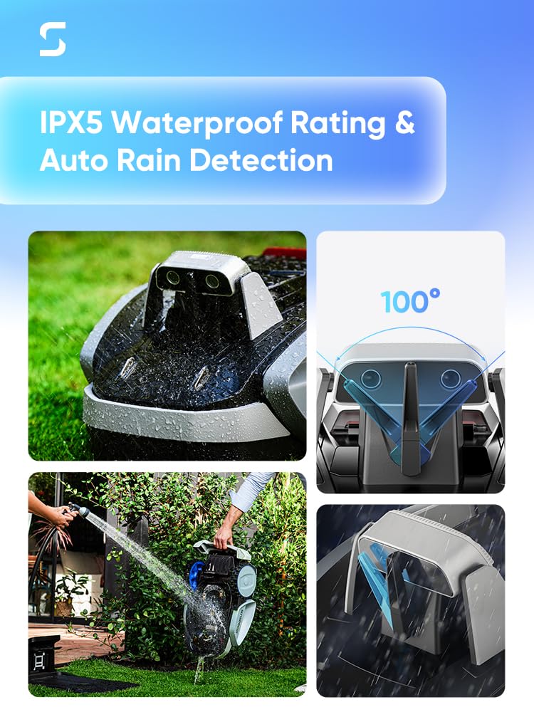 Sunseeker V3 Wireless Robot Lawn Mower 0.15 Acre/ 6,400 Sq. Ft, One-Click Mowing Automatic Lawn Mower, Vision AI Smart Obstacle Avoidance, 42% Slopes, Low Noise, Multi-Zone Navigation, App Control, In