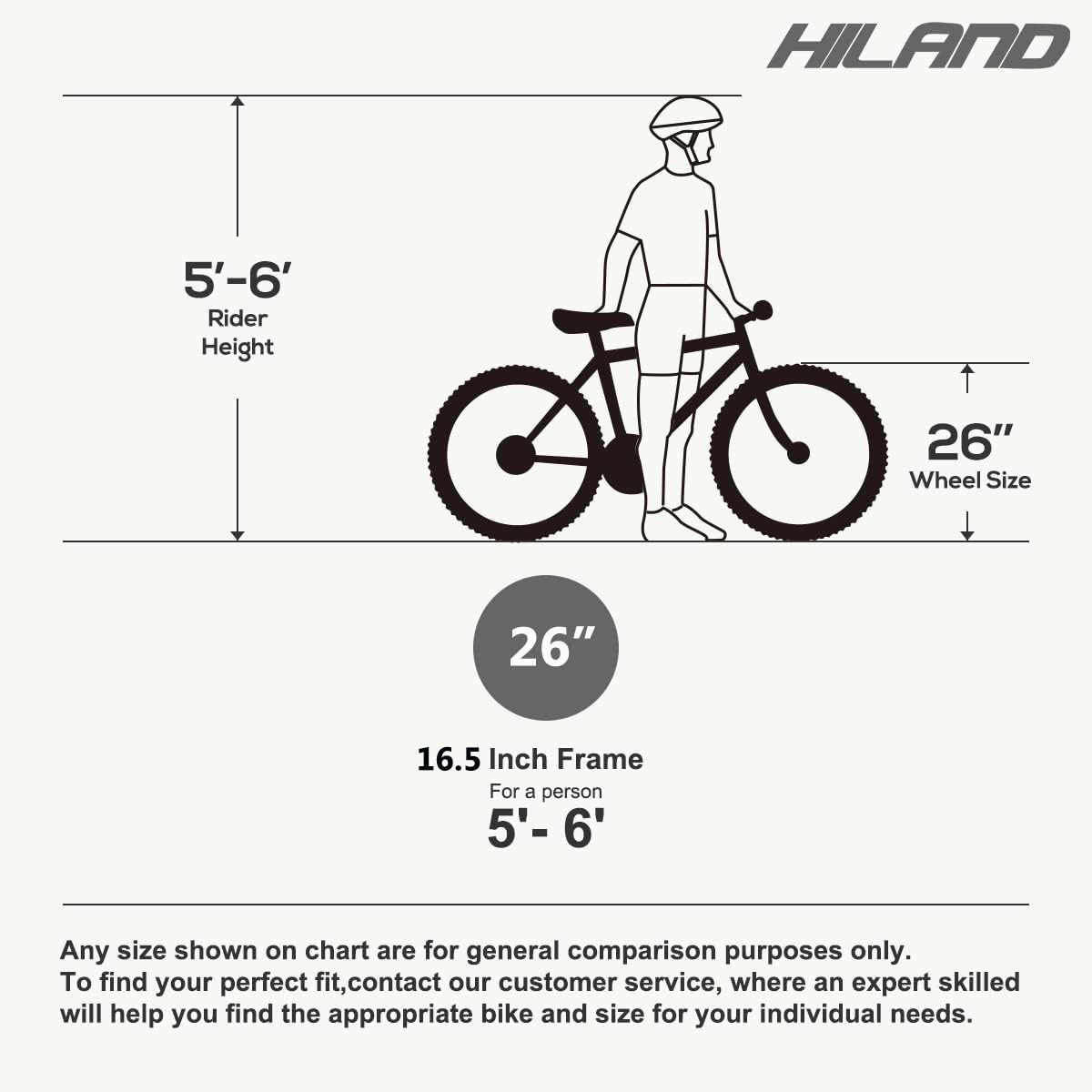 HH HILAND 26 Inch Kids' Bicycles Fat Tire Mountain Bike for Boys and Girls, 7-Speed, Dual-Disc Brake, Kids Beach and Snow Bicycle Sliver