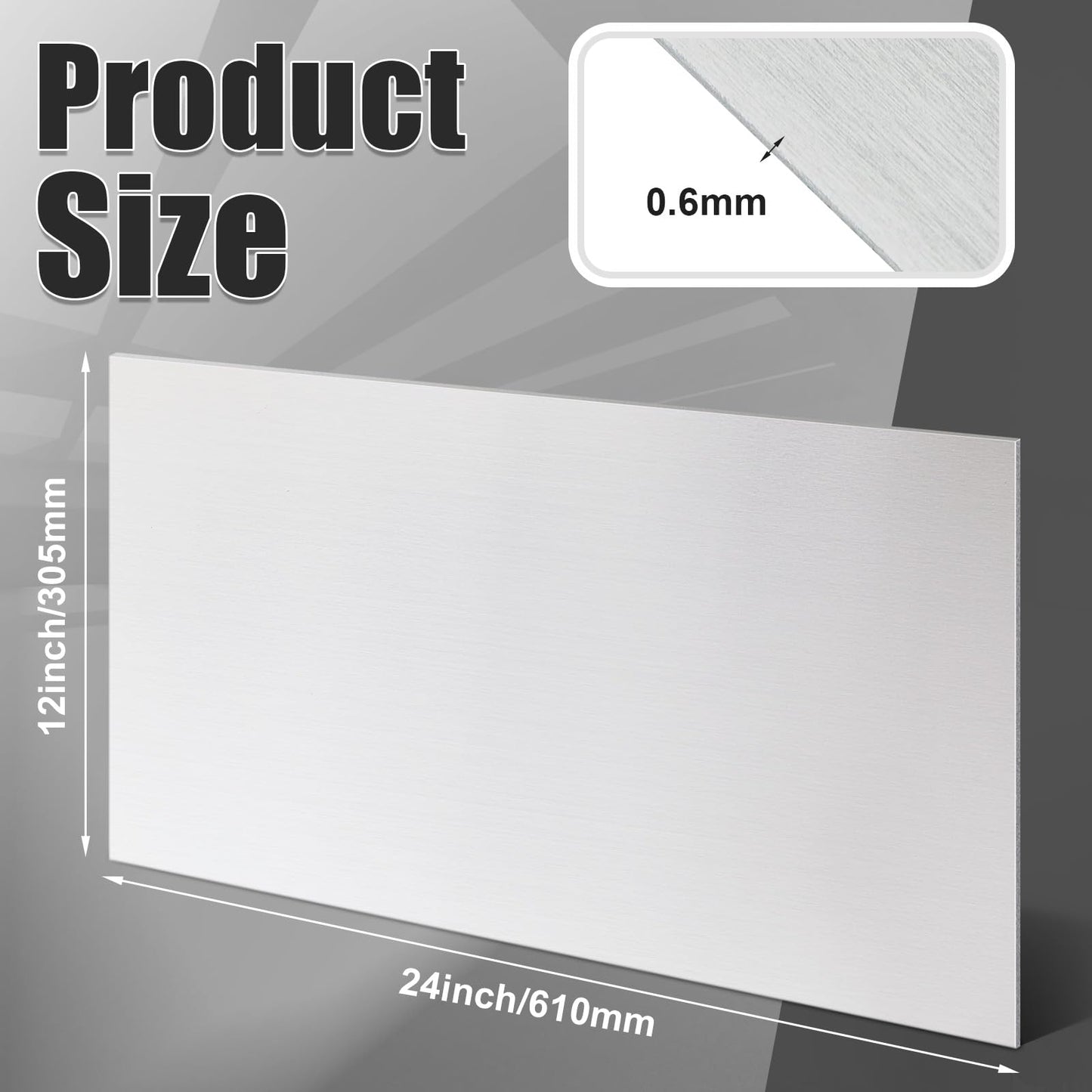 MorningRo 430 Stainless Steel Sheet Metal 24 x12 Inches 24ga Metal Plates Panel #4 Brushed Finish Magnetic Mount Board Wall Food Truck Restaurant Crafting Kitchen Floor Trailer Garage Gym (1 Pack)