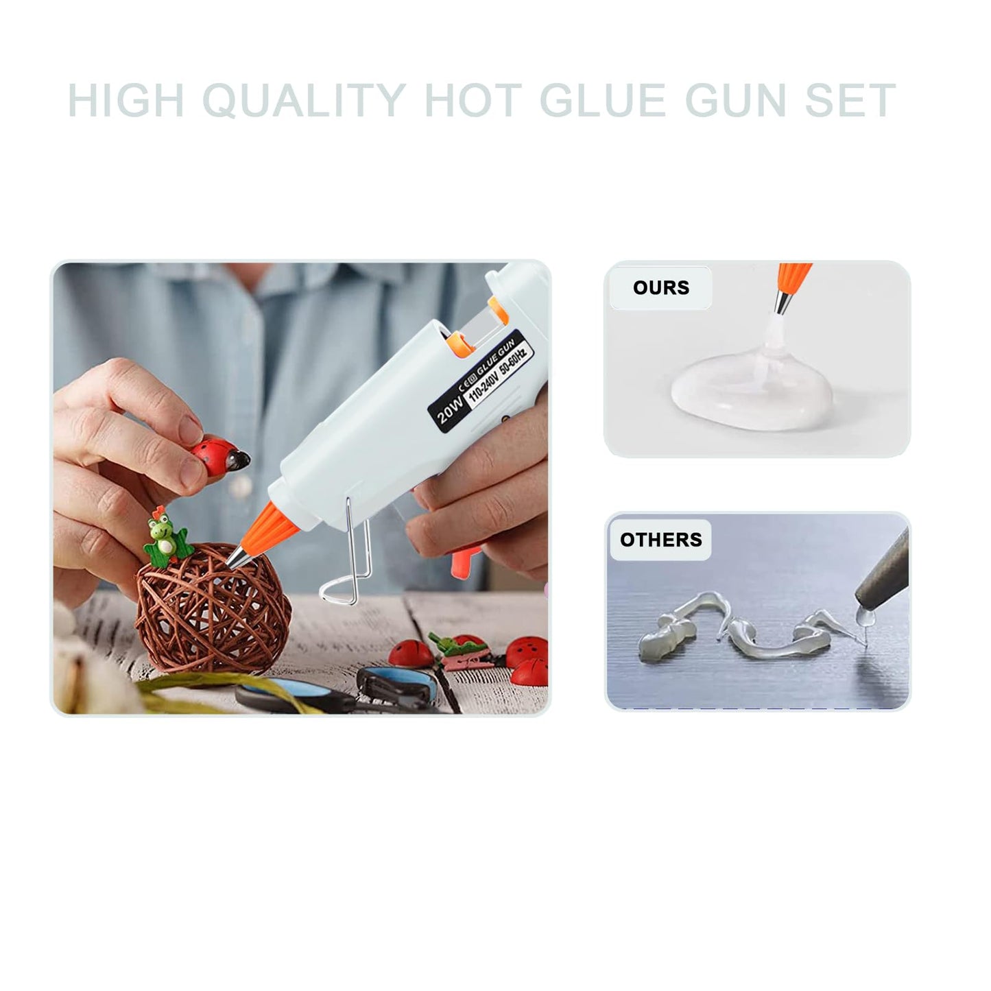 Hot Glue Gun Kit: Mini Hot Glue Gun and Sticks Set with 30 Sticks Melt Glue Guns Craft for School DIY Arts Home Quick Repairs 5 Pieces Mulitcolor