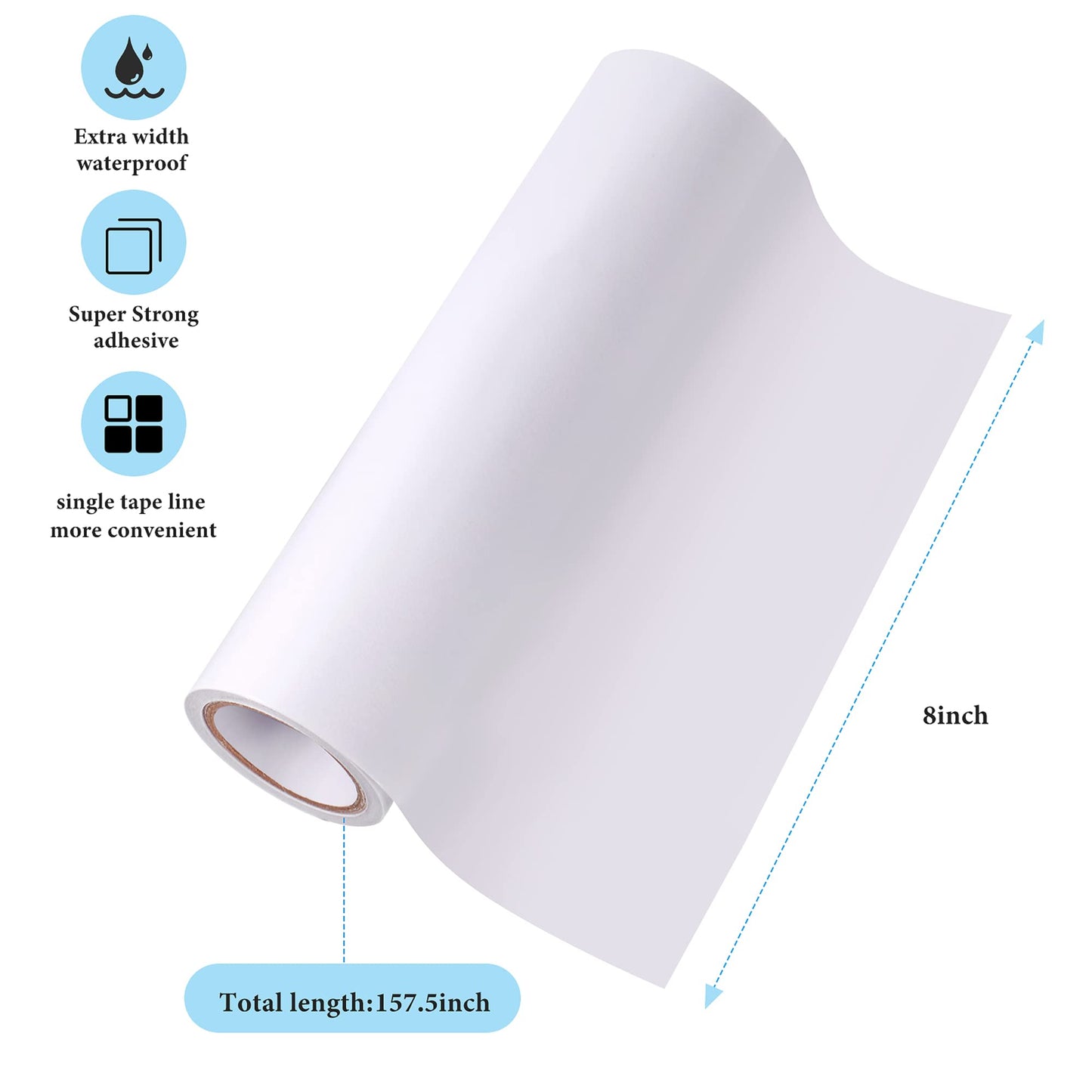 Outus Adhesive Sheet Double Sided Iron-on Patch 8 Inch x 13 ft Adhesive Fabric Patch for Badge Peel and Stick Pants, Backpack, Clothes, Curtains(2 Roll)