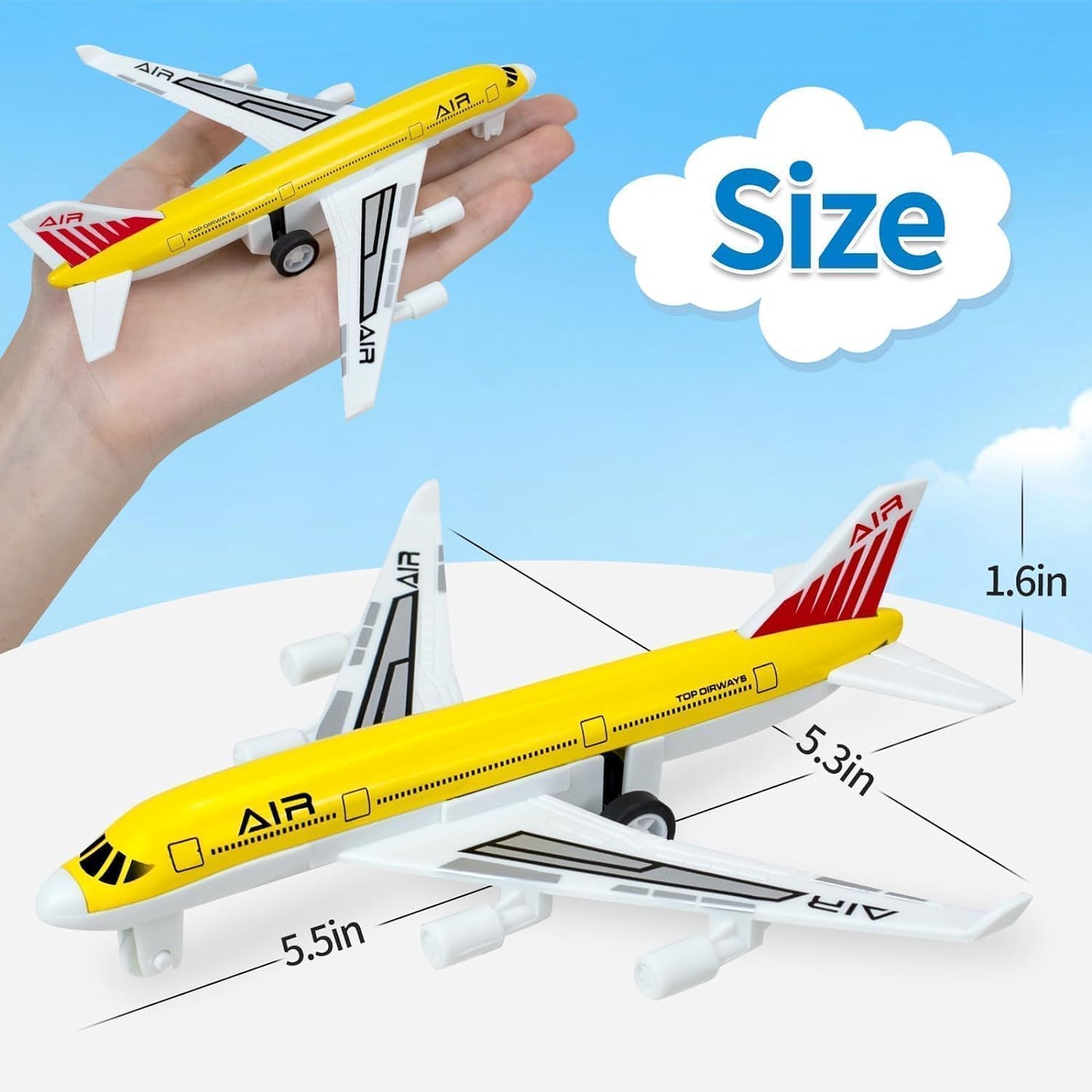 Tcvents Airplane Toys, Metal Plane Pull Back Airplane Toys for 3 4 5 6 7 Years Old Boys Girls, Die Cast Aircraft Plane Models, Kids' Play Vehicles Aeroplane Airplanes for Kids Birthday Gift