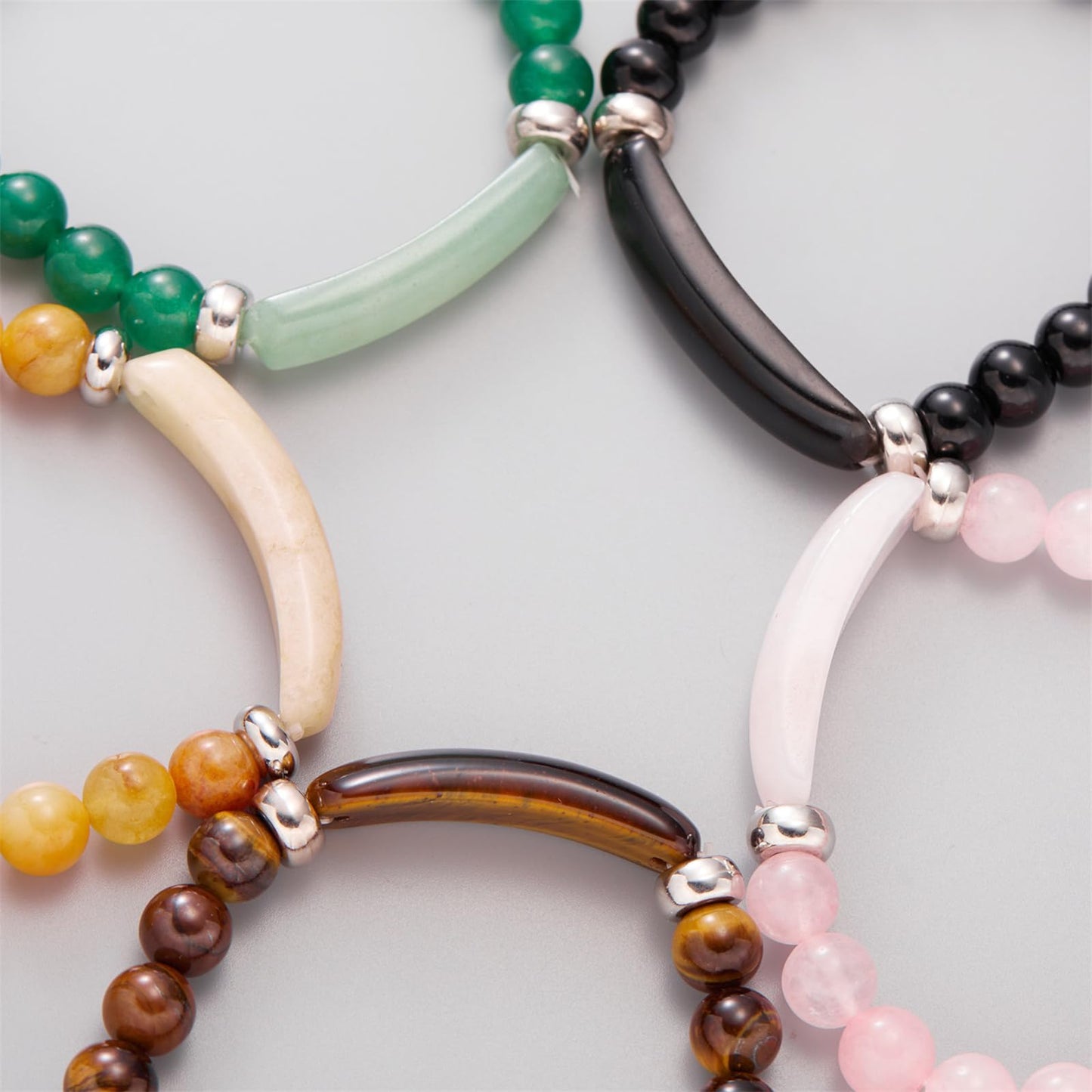 QLYOVWE Link Pheromone Bracelet for Women Pink Love Rose Quartz Pheromone Bracelet 8mm Healing Crystal Beads Stretch Bracelet Handmade Good Luck Energy Chakra Stone Beaded Bangle Bracelet (Green)