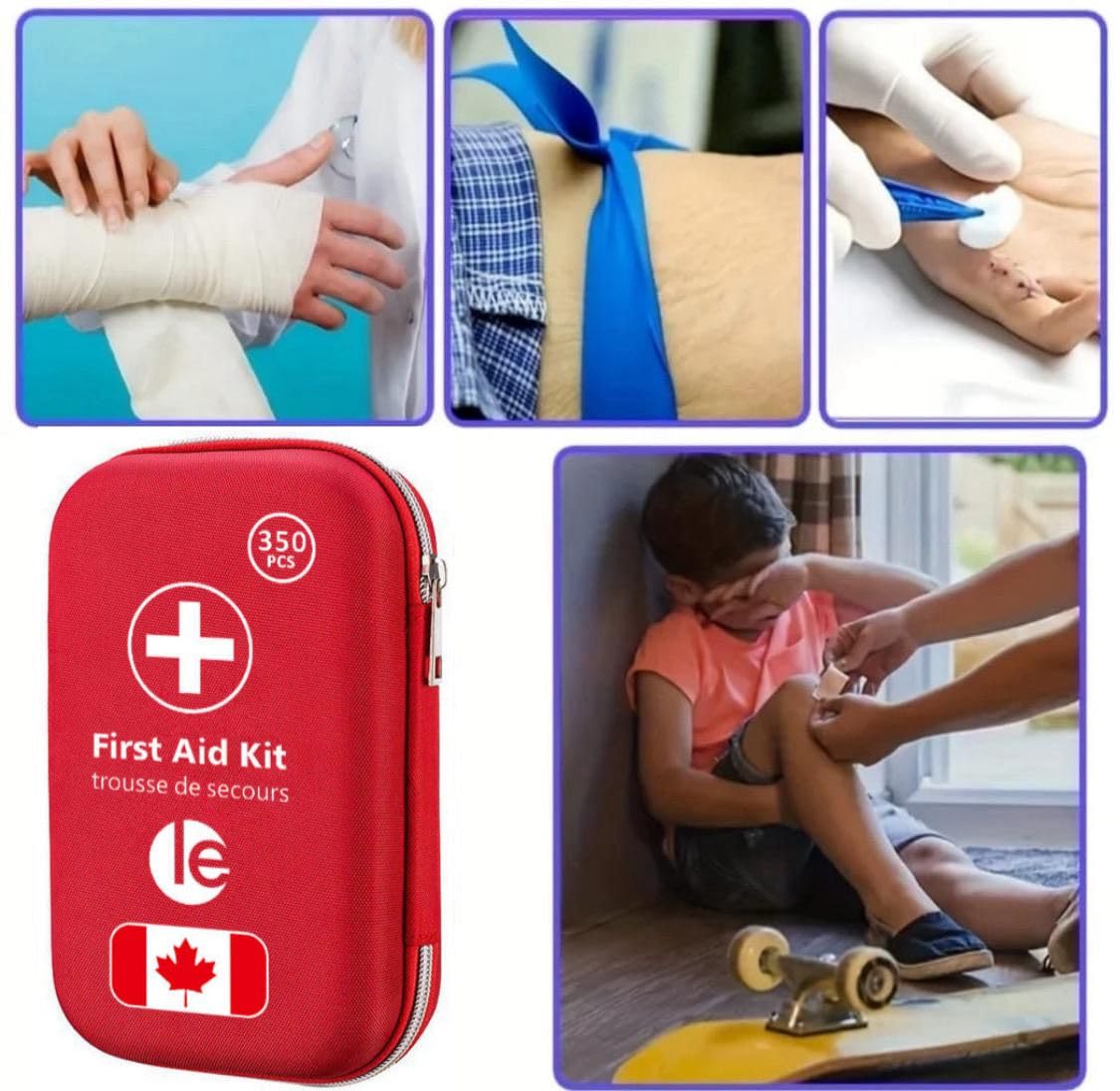 First Aid Kit 301 Piece - Fully Stocked Survival Emergency Kit for Home, Car, Camping, Workplace, Outdoor Travel & Family Preparedness
