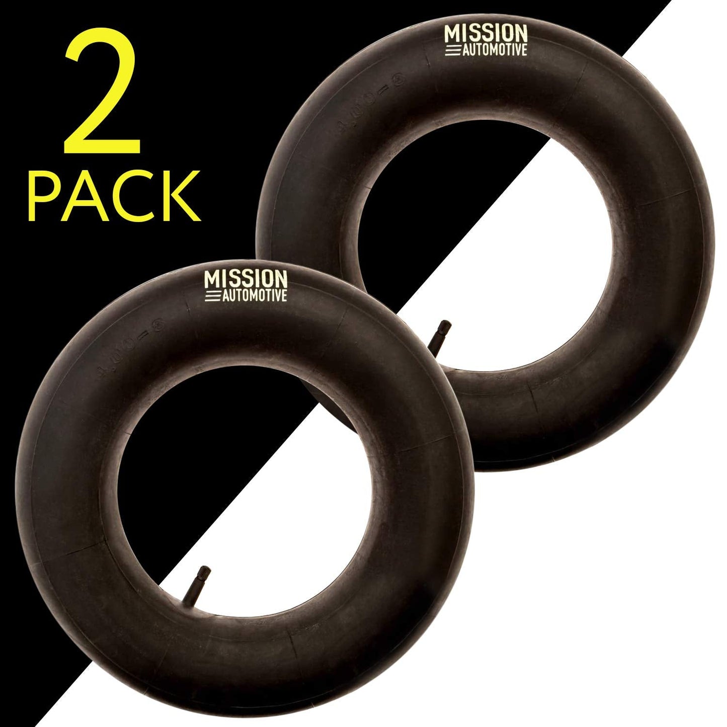 Mission Automotive 4.80/4.00-8 in Tire Inner Tubes for Wheelbarrow Wheels - Fits Trailer Tire Tube - Pack of 2