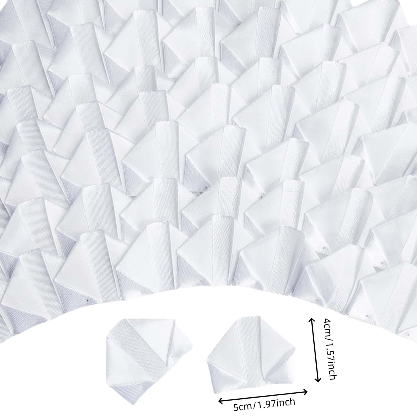 LatinaFlorista 300Pcs Premade Satin Ribbon Rose Petals Half-Finished for Eternal Rose DIY Ramos Forever Flowers Bouquets Everlasting Floral,for Wedding,Anniversary,Birthday (300 Pcs White)