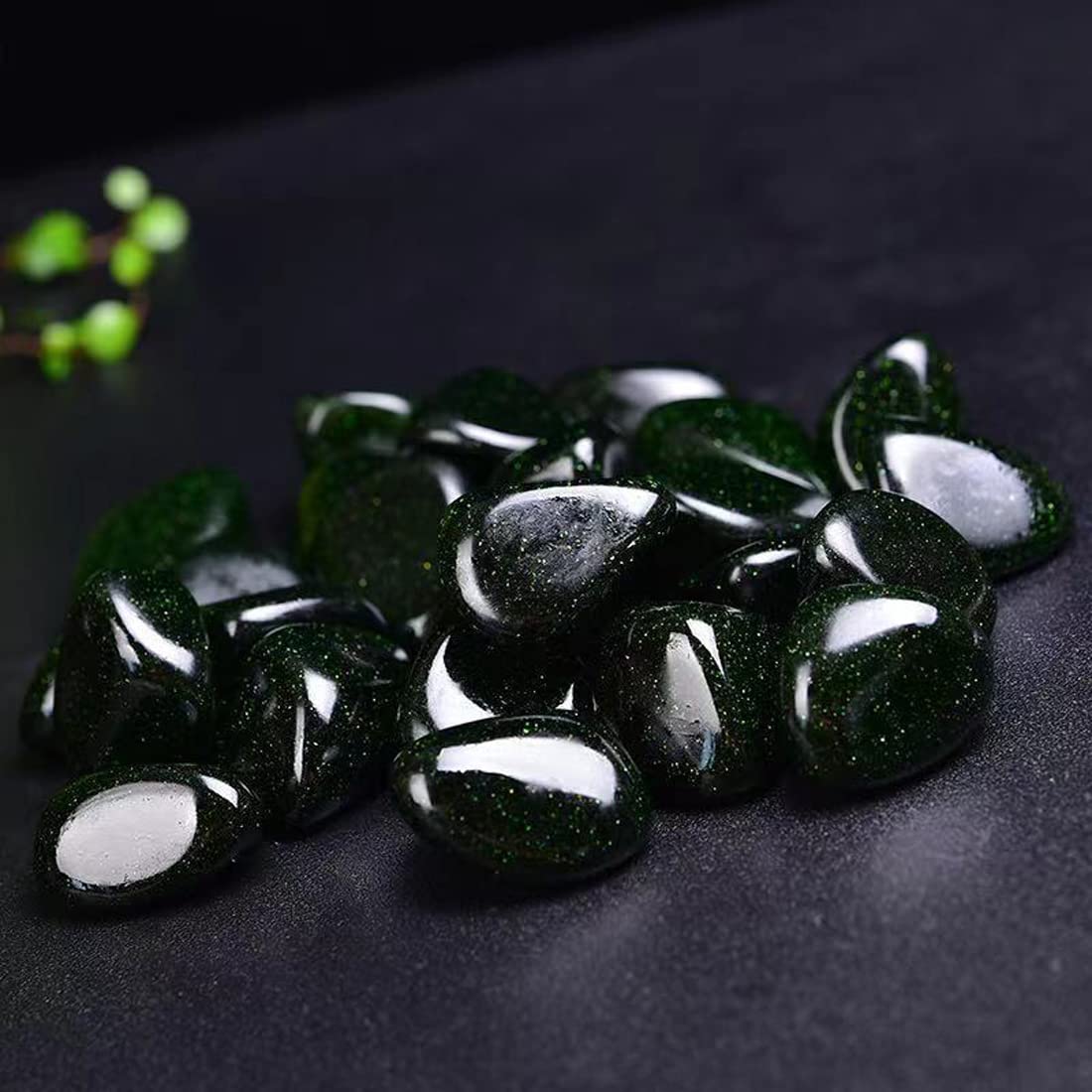 Green Sandstone Healing Crystal Stones, 1.25-2.0" Large Reiki Healing Gemstones Natural Tumbled Polished Stones for Energy Witchcraft Therapy Meditation