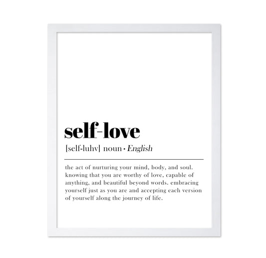 Poster Master Typography Poster - Dictionary Print - 11x14 Poster & White Frame Bundle