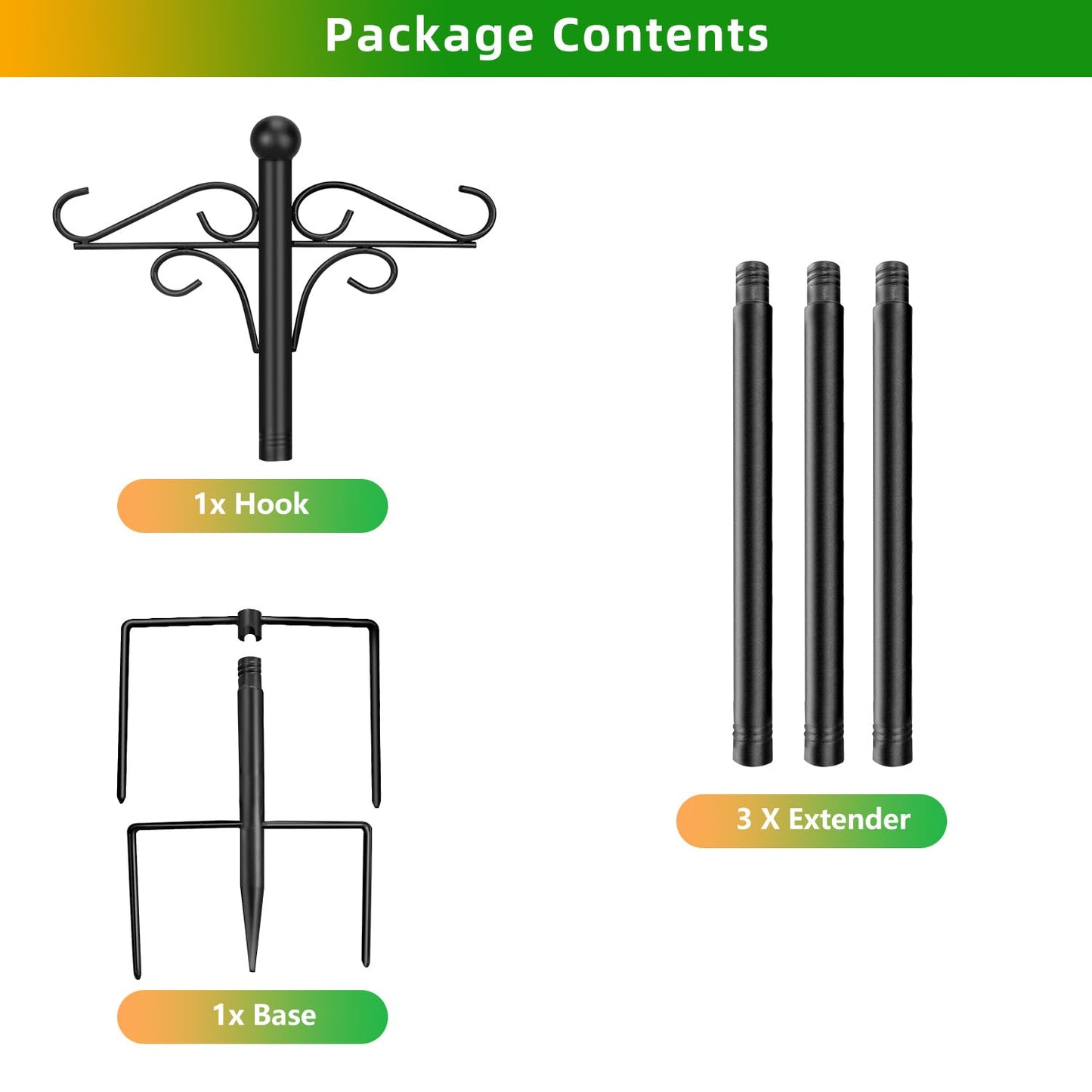 PIYILO Shepherds Hooks for Outdoor, 2 Pack 76.8 in Heavy Duty Bird Feeder Pole, Thickened Double Shepherd Hook Stand for Hanging Plants, Lanterns, Solar Lights, Wind Chime, Hummingbird Feeder, Garden