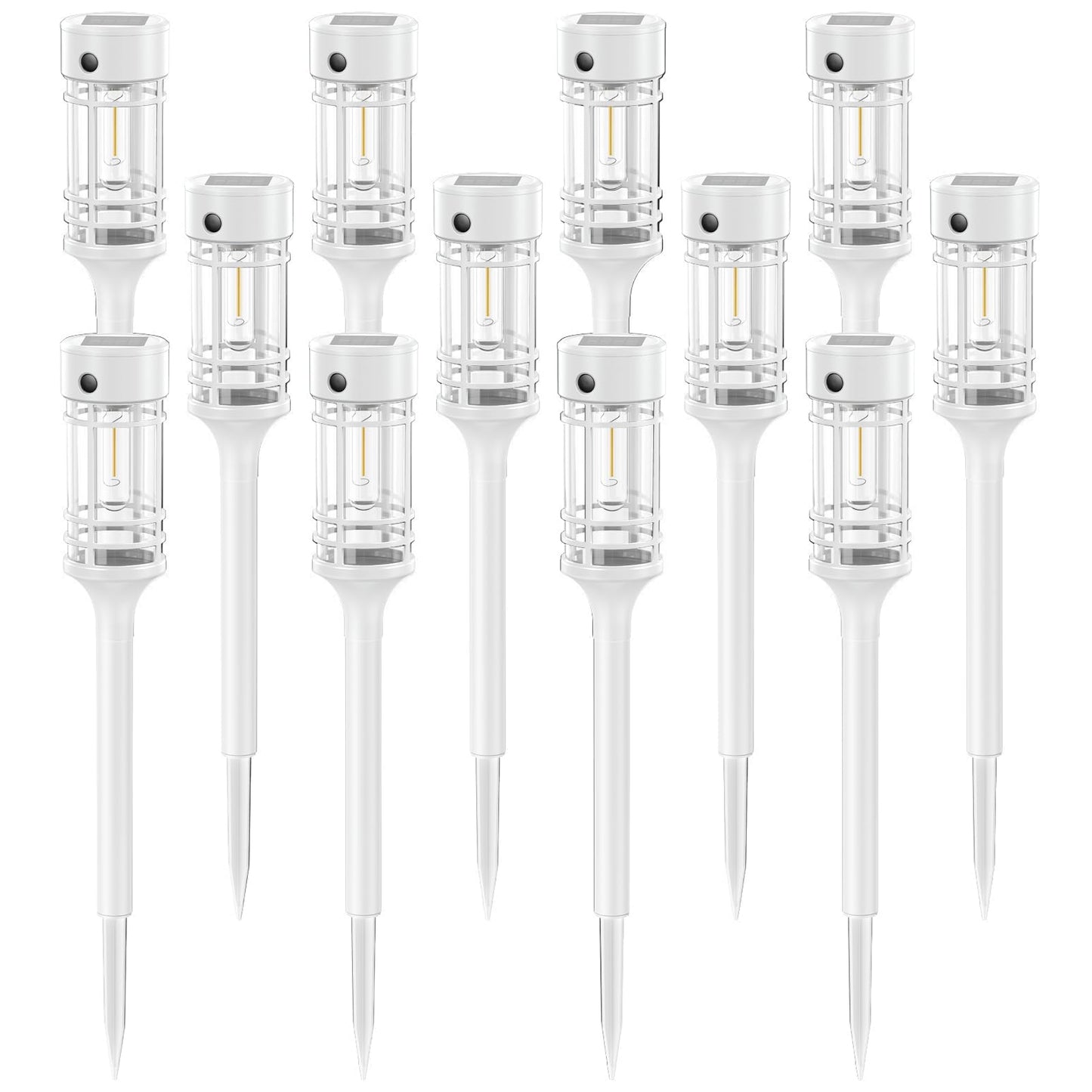 LETMY 12 Pack Solar Pathway Lights Outdoor, Bright Solar Lights Outdoor Waterproof IP65, Solar Garden Lights Outdoor for Yard Walkway Driveway Landscape Garden Decor （White）