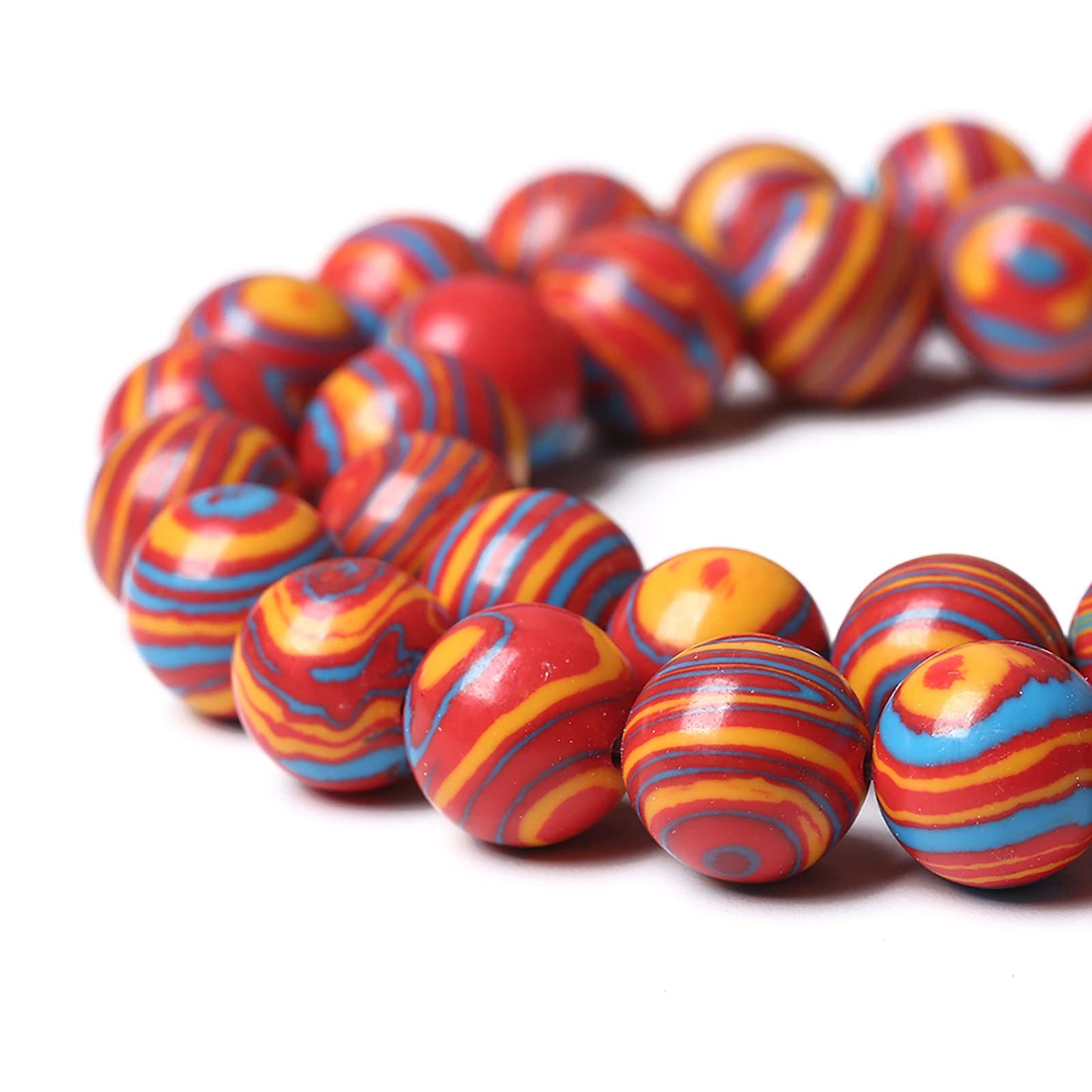 38PCS 10mm Natural Orange Malachite Beads Round Loose Stone Beads for Jewelry Making DIY Bracelet Necklace 15 Inch,Energy Stone Healing Power