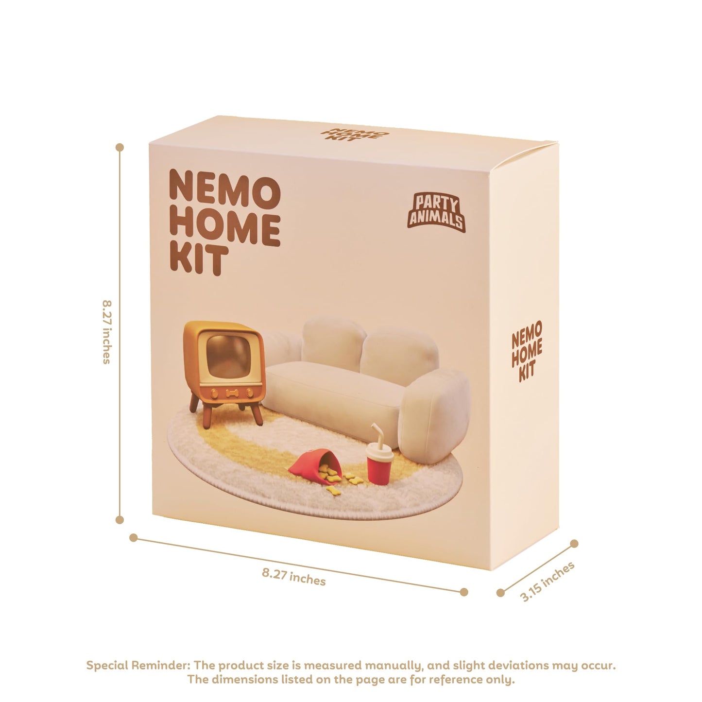 Party Animals Nemo Home Kit Miniature Furniture Set - Includes with Sofa, Carpet, Retro TV, Snacks and Drink Models, 5pcs Dollhouse Furniture Accessories for Figure Display