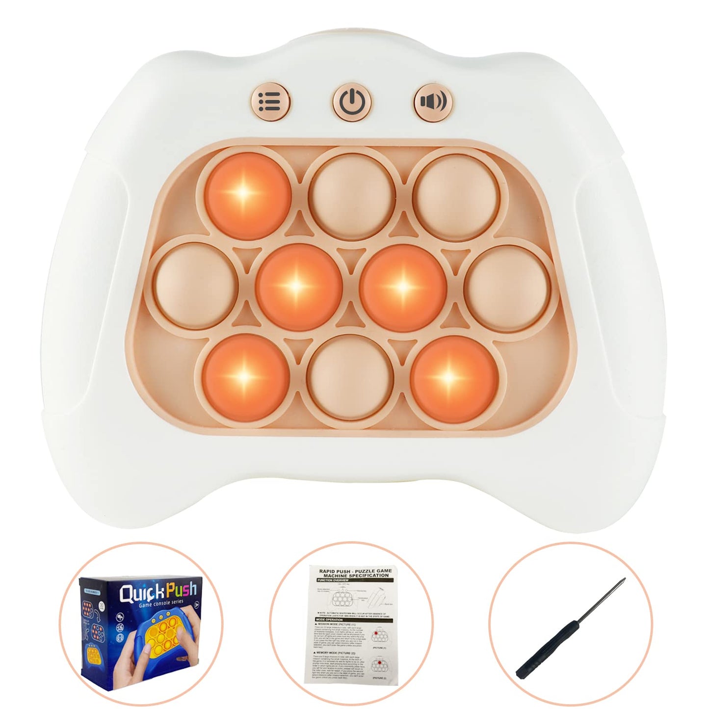 Intoypad Pop The Target! Handheld Speed Push Game Machine: A Fun Multiplayer Game for Family. Sensory Fidget Toy Christmas Toys Gifts for 6 7 8 9 10 11 12 Years Old Kids Road Trip Car Games Kids White