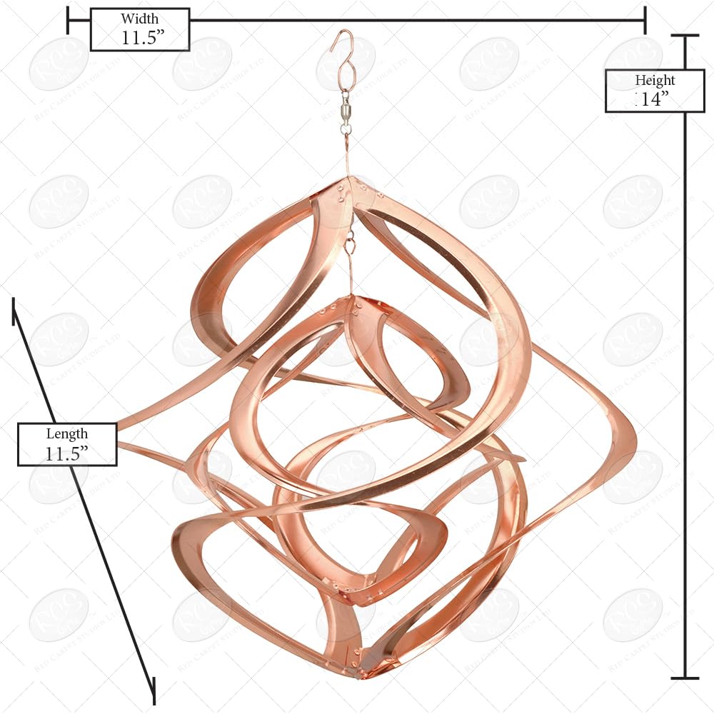 Red Carpet Studios The Original Cosmix Deluxe Helix Wind Spinner, Medium 14-Inch, Double Copper