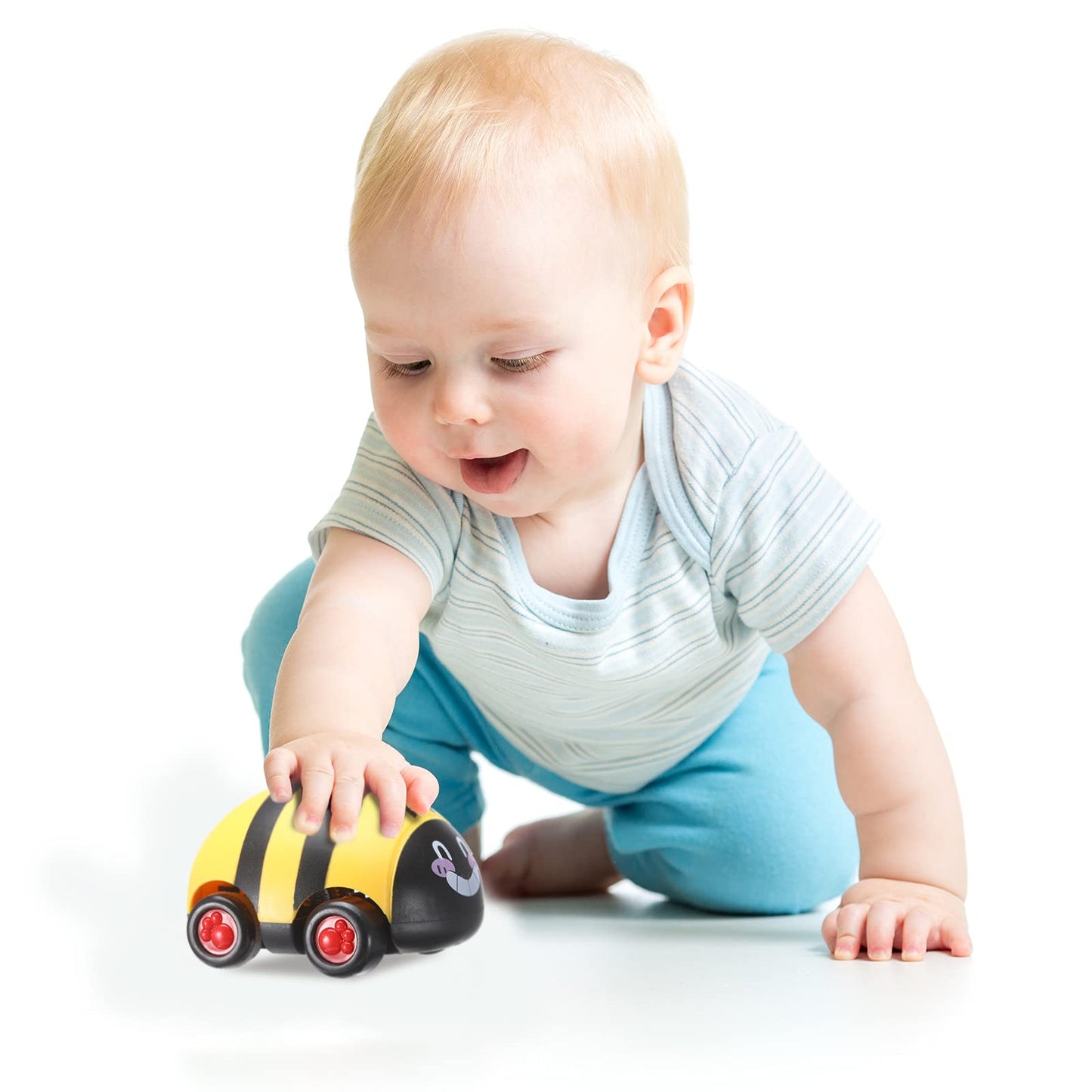 Skylety 6 Pieces Animals Pull Back Cars Sets Friction Powered Push and Go Back and Forth Vehicles Car Toys Friction Powered Vehicle Playset Toys for Christmas Gift