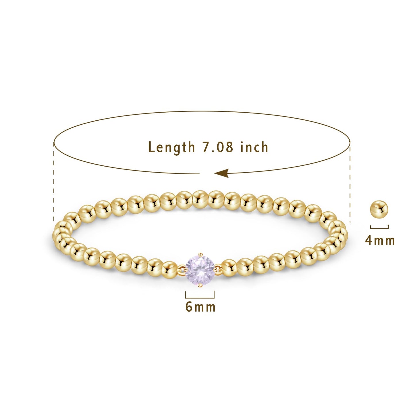 Free bird June Birthstone Bracelets for WomenTrendy Dainty 14K Gold Plated Alexandrite Bracelet Non Tarnish Stackable Friendship Bracelets Jewelry Gifts for Best Friend