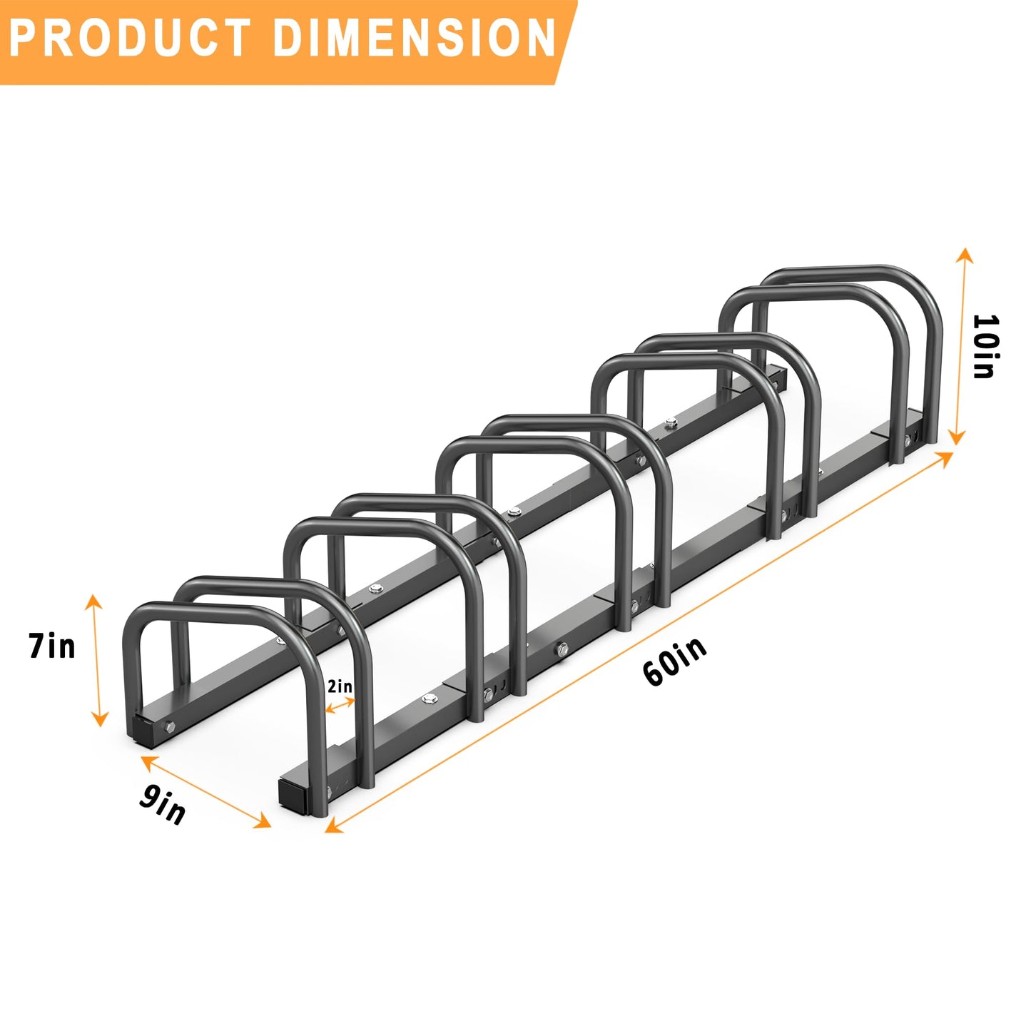 Ultrawall Bike Storage Rack for Garage, 5 Bikes Floor Bike Stand, Bicycle Parking Holder Stand for Indoor/Outdoor, Fit 22-28" Wheel Tire Width 2.1"