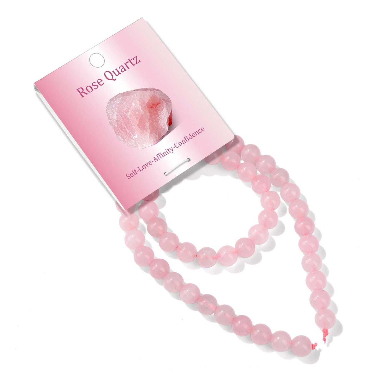 Risyfjew 50PCS 8mm Natural Rose Quartz Beads Gemstone Round Loose Beads for Jewelry Making Chakra Crystal Stone Beads for Bracelets Necklace Earrings Making Supplies (50pcs/Strand)