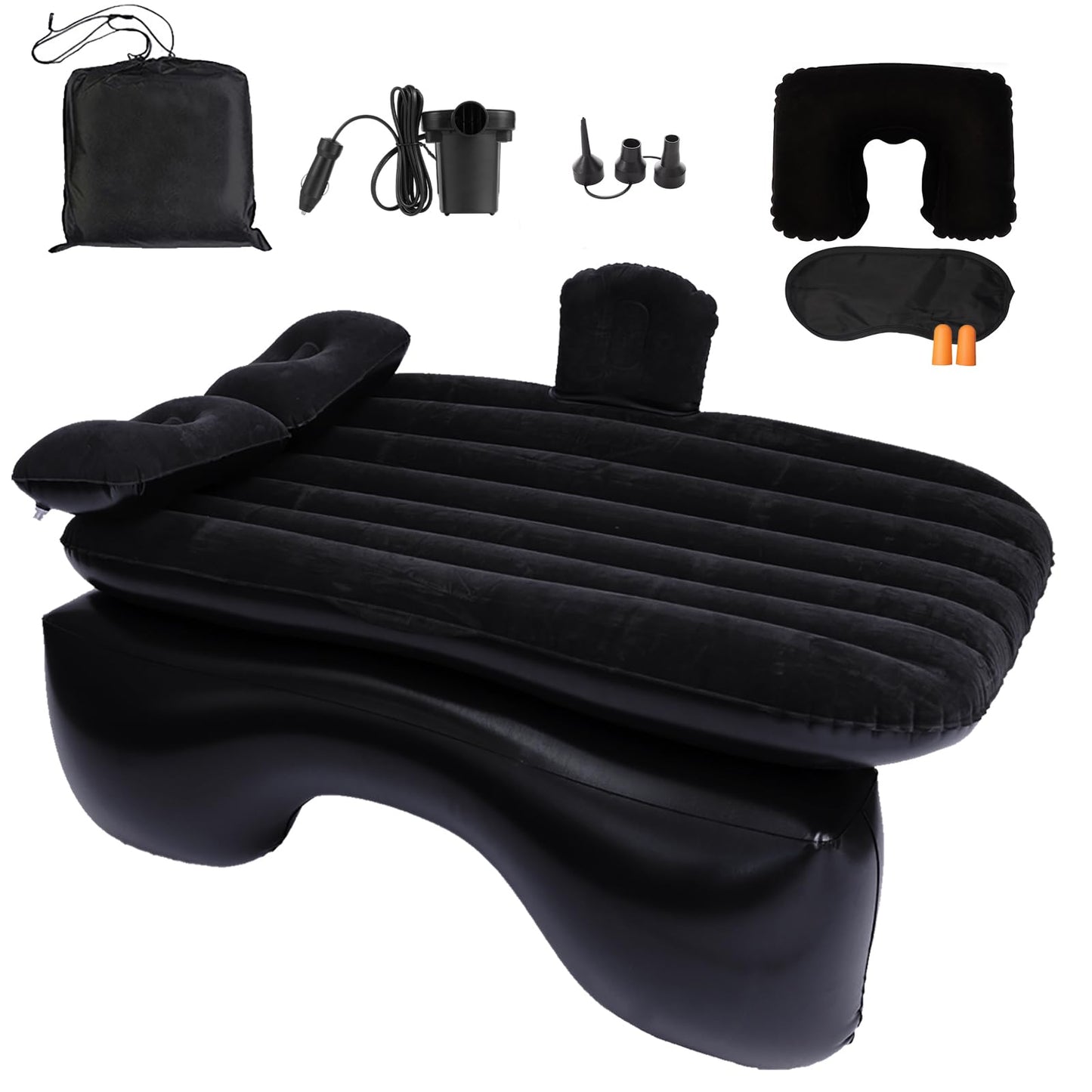 Onirii Inflatable Car Air Mattress Back Seat Bed with Air Pump,55" (L) x 35" (W) Portable Thickened Car Travel Camping Sleeping Air Mattress Blow Up Bed for Mid-Size,Full-Size Car SUV
