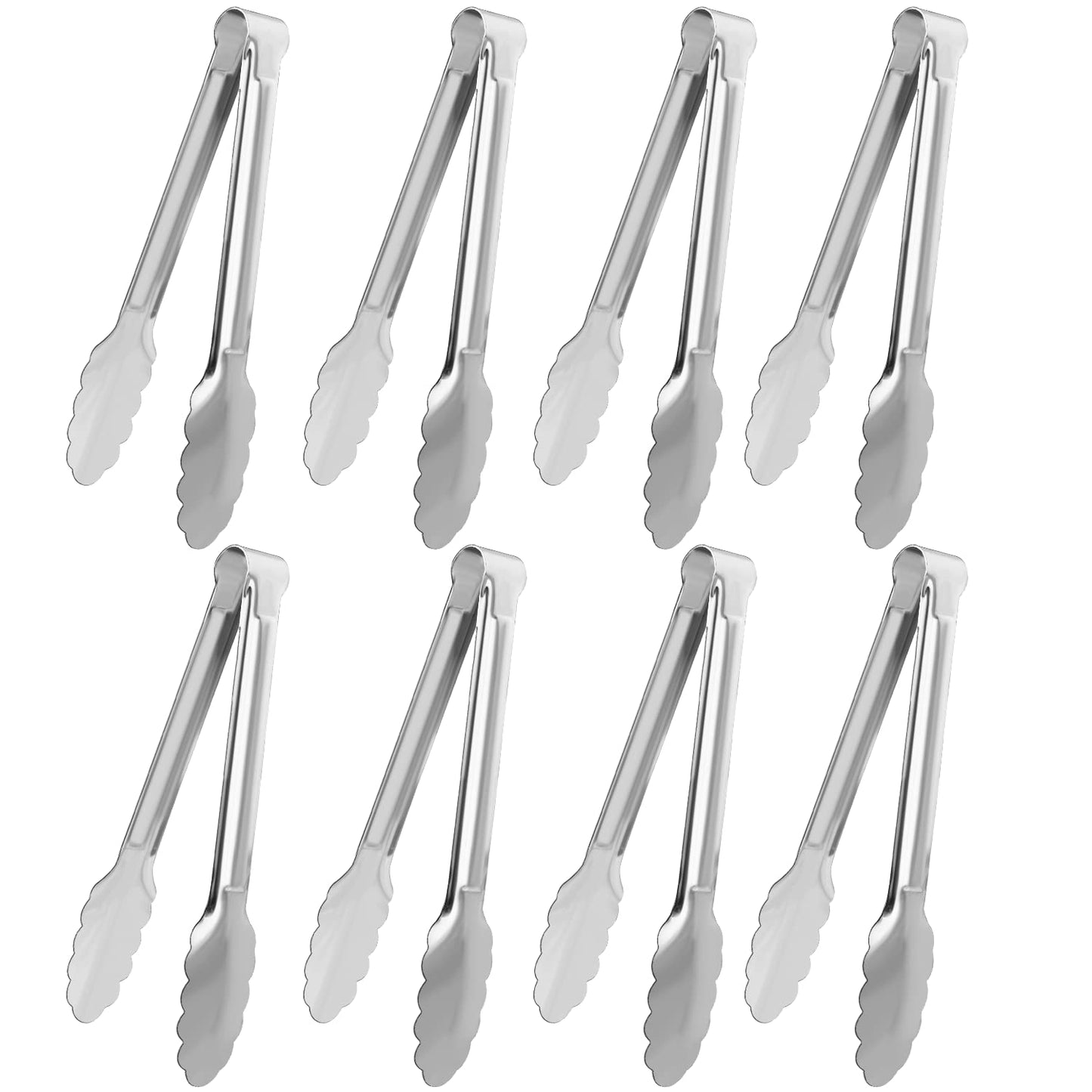 8 Pack Serving Tongs XEVOM Kitchen Tongs,Buffet Tongs, Stainless Steel Food Tong Serving Tong,small tongs (12inch)