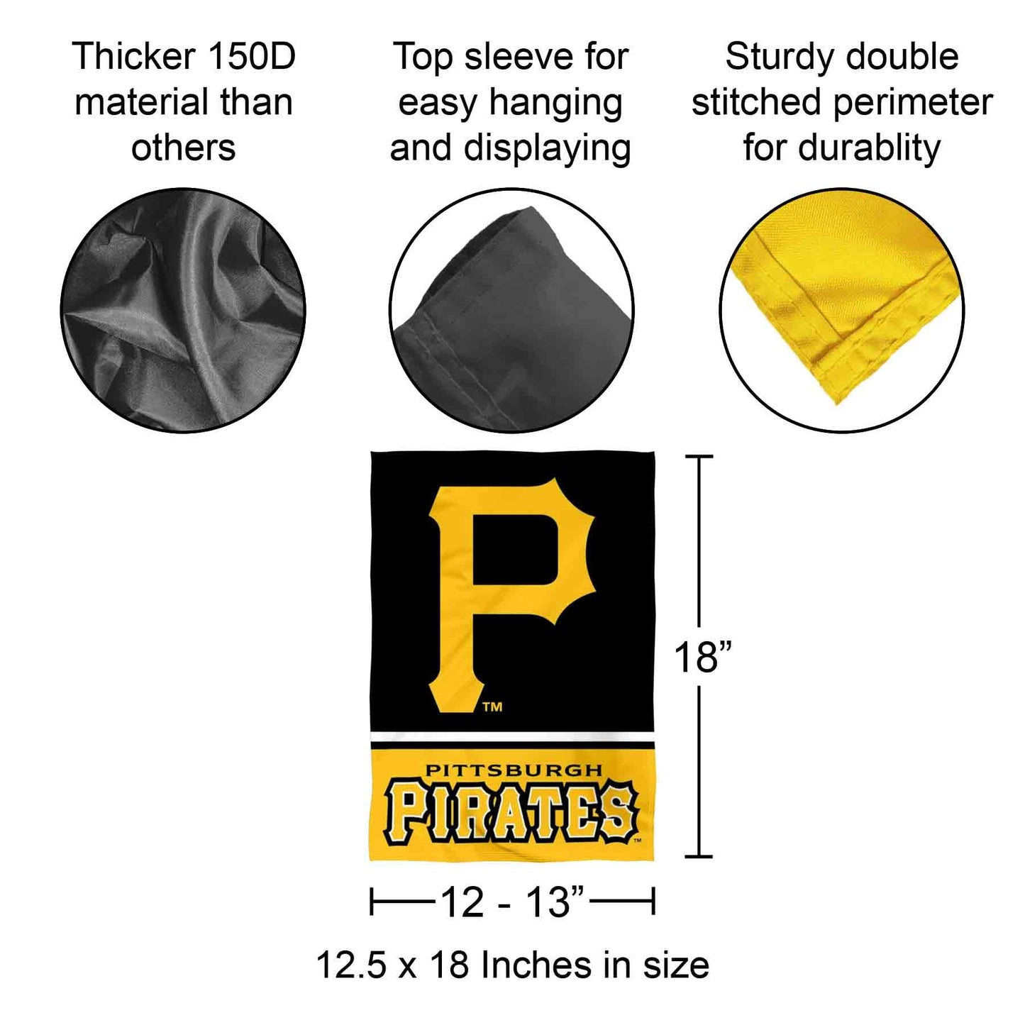 Pittsburgh Pirates Double Sided Garden Flag