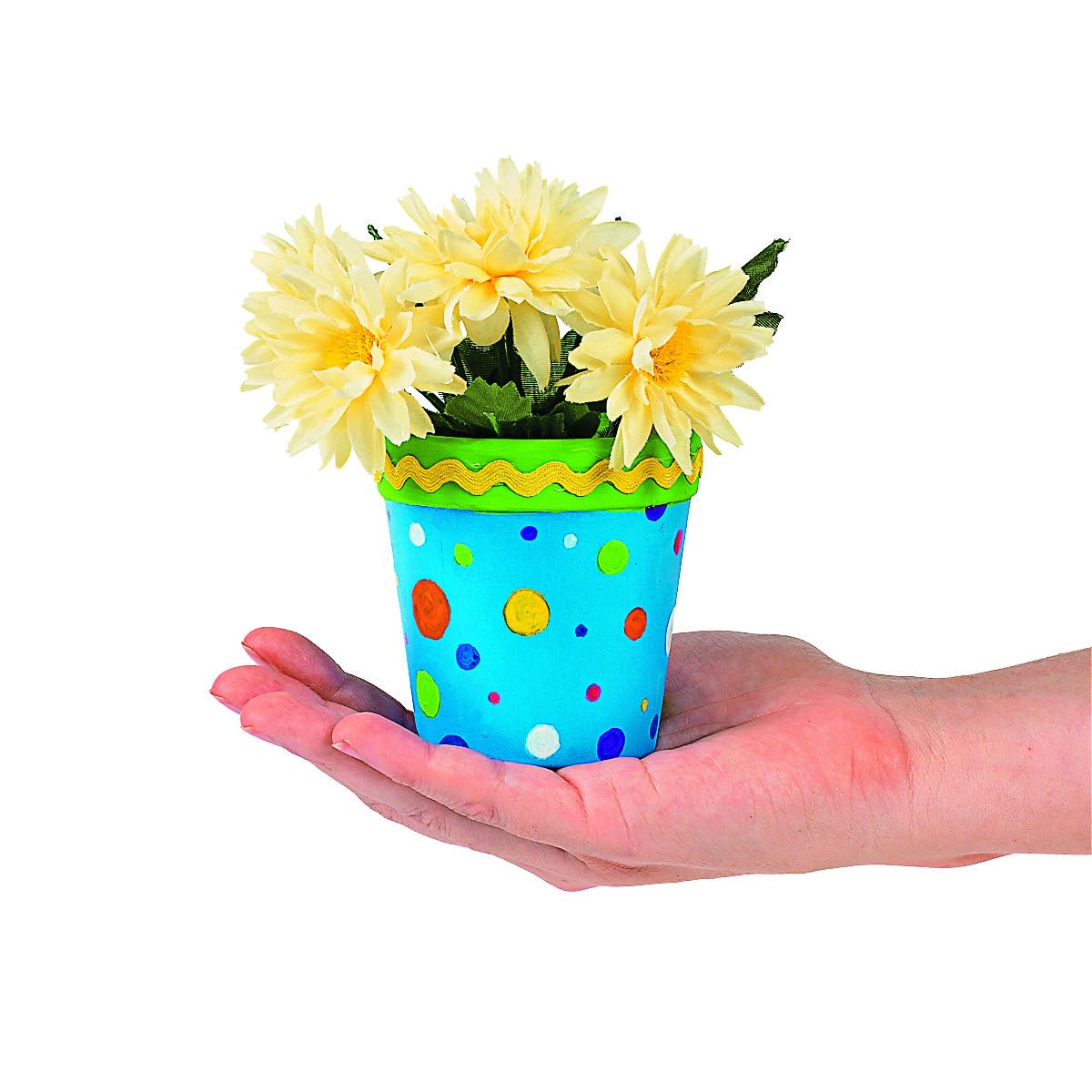 Fun Express Mini Flower Pots Ceramic Set of 12 - Unpainted White 3 Inch Plant Pots Ready to Paint | DIY Ceramic Painting Kit for Kids Craft Projects, Classrooms & Art Activities | Bisque Ceramics