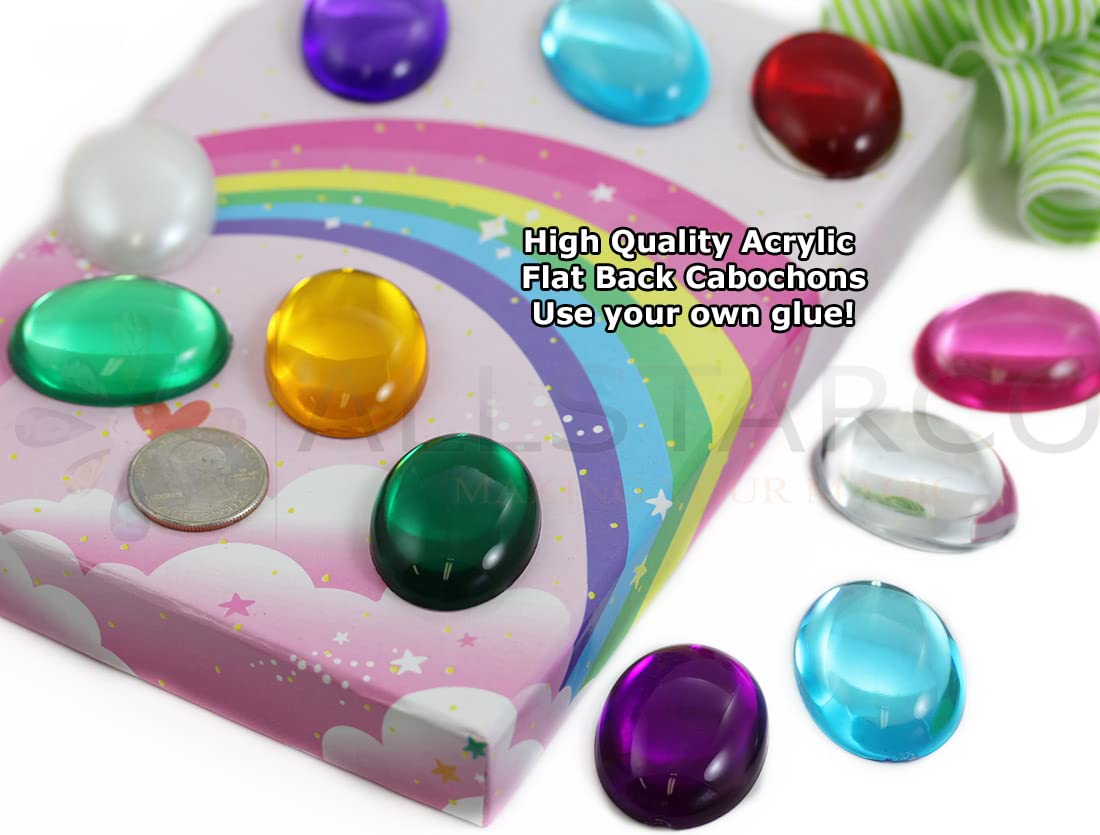 40x30mm Large Flat Back Oval Acrylic Cabochons Rhinestones Plastic Gems Embellishments for Crafts, Costumes, Card Invitations, Jewelry, Cosplay - 4 Pieces (Pearl H310)