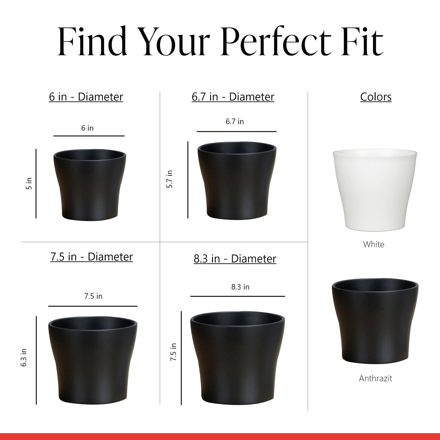Scheurich Set of 2 Classic Panna Ceramic Plant Pots – 7.5" Decorative Pots for Indoor Plants - Waterproof&UV-Resistant Planters - Durable, Break-Resistant Design - Made in Germany - 0.8 gal
