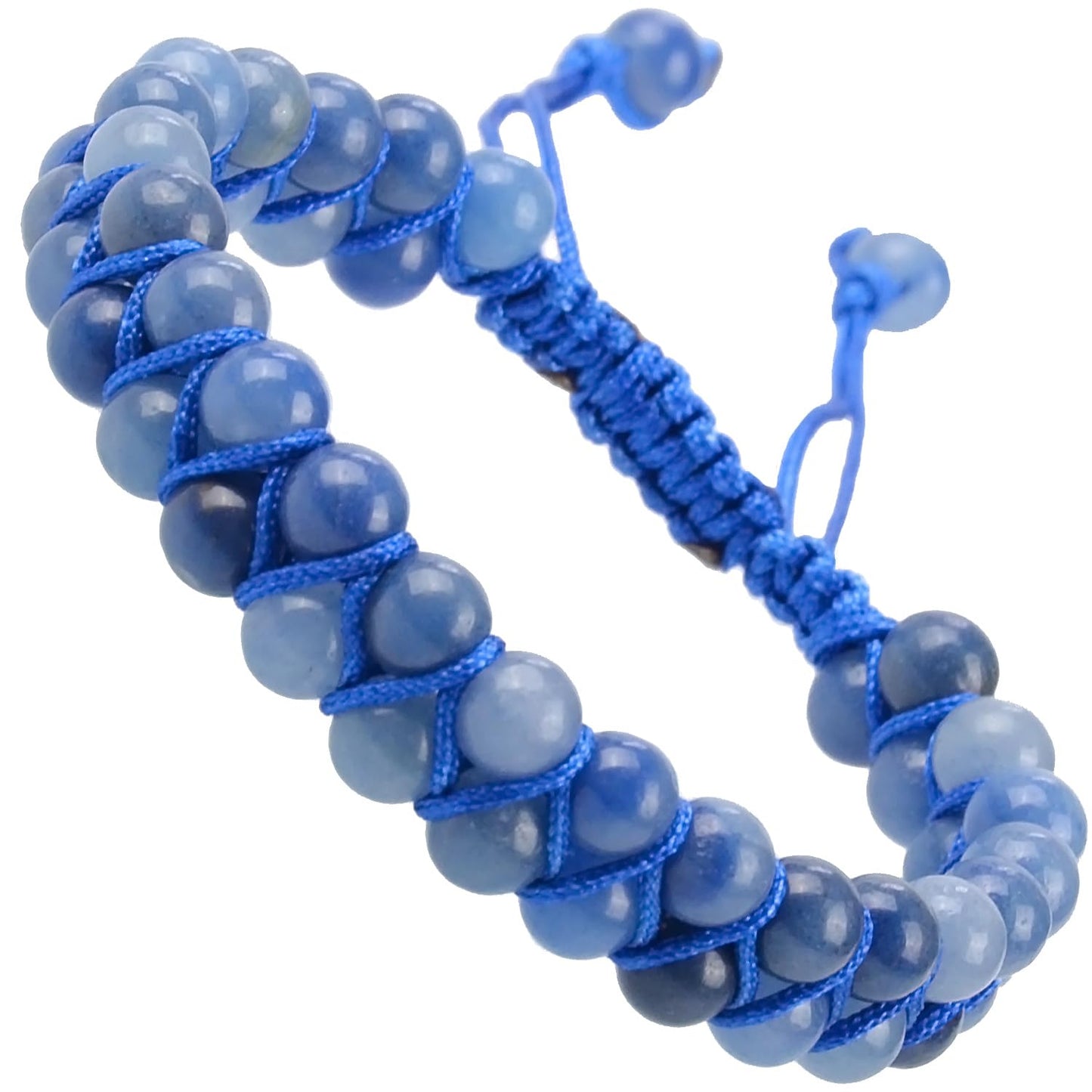 MASSIVE BEADS Double Layer Stone Chakra Healing Crystals Bracelet Yoga Beads Meditation Relax Anxiety Bangle for Unisex Women Men (Blue Quartz, 6mm)
