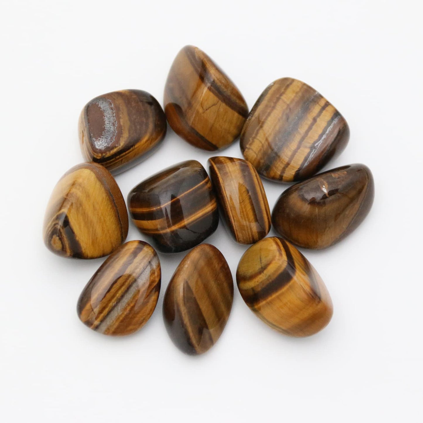 Nvzi Tumbled Polished Natural Tiger's Eye Stones, Crystals and Healing Stones Quartz Bulk for Wicca, Reiki, Healing Energy, Chakra Stones, Witchcraft Supplies(10Pcs)