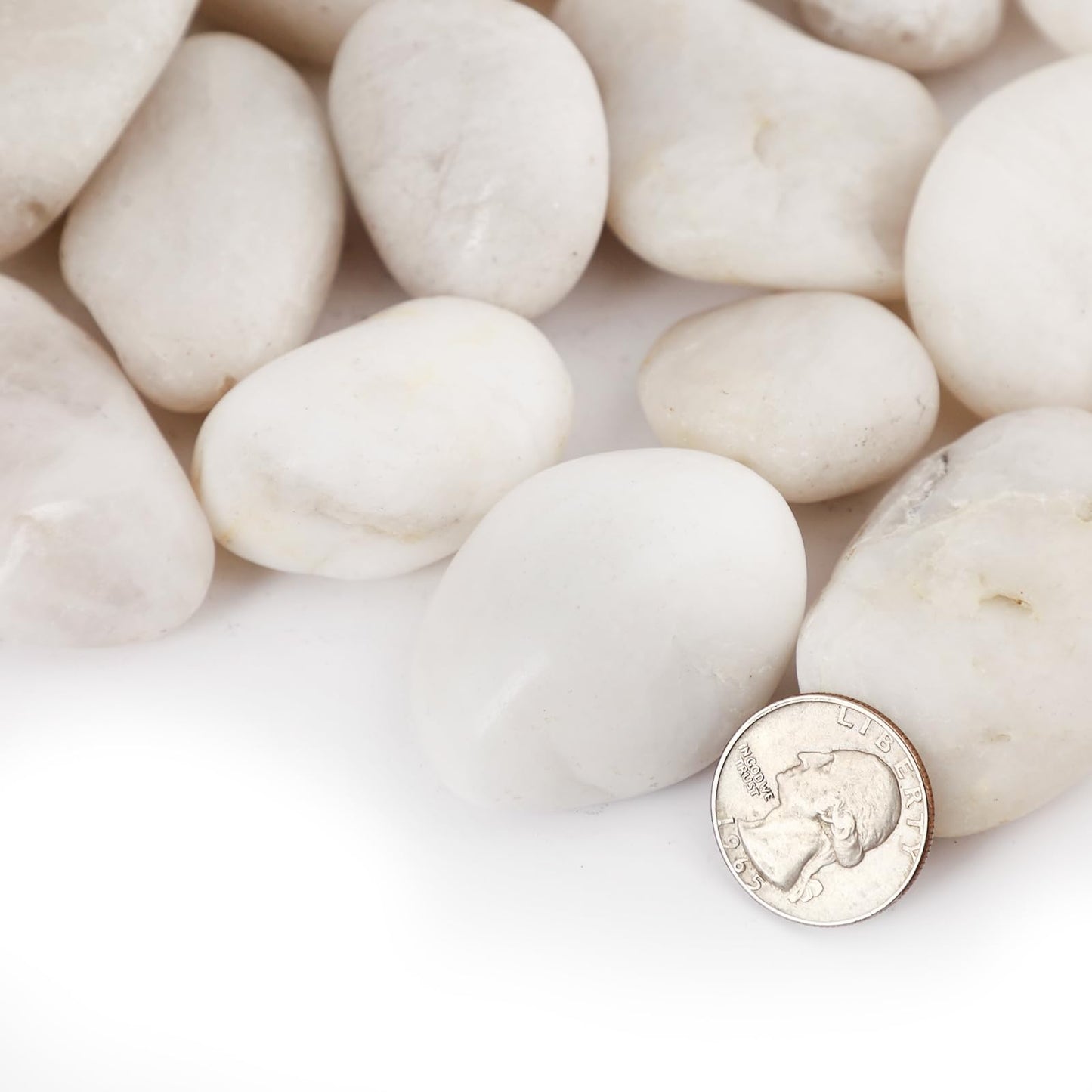 LMtonble 20LB River Pebbles Polished Gravel for Plants Natural White Plant Stones River Rocks 3/4-1 5/8 Inch River Stones for Landscaping Small Pebbles for Crafts
