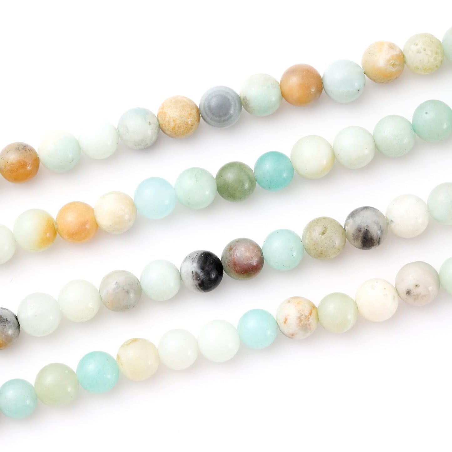 8mm 45pcs DIY Natural Amazonite Stone Beads Round Healing Crystal Gemstone Loose Beads for Jewelry Making Handmade Bracelet Necklace