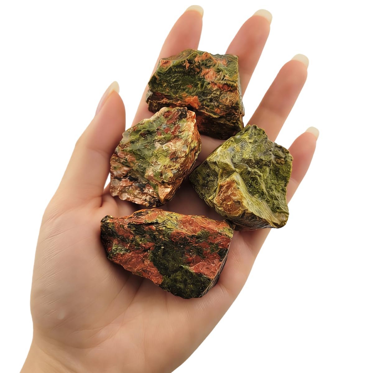 Natural Raw Crystals 1''-2'' Unakite Rough Stones Rocks for Tumbling Polishing Cabbing Gemstones Crystals and Healing Stones for Wicca Reiki,Fountian Rocks for Decorations (Unakite)