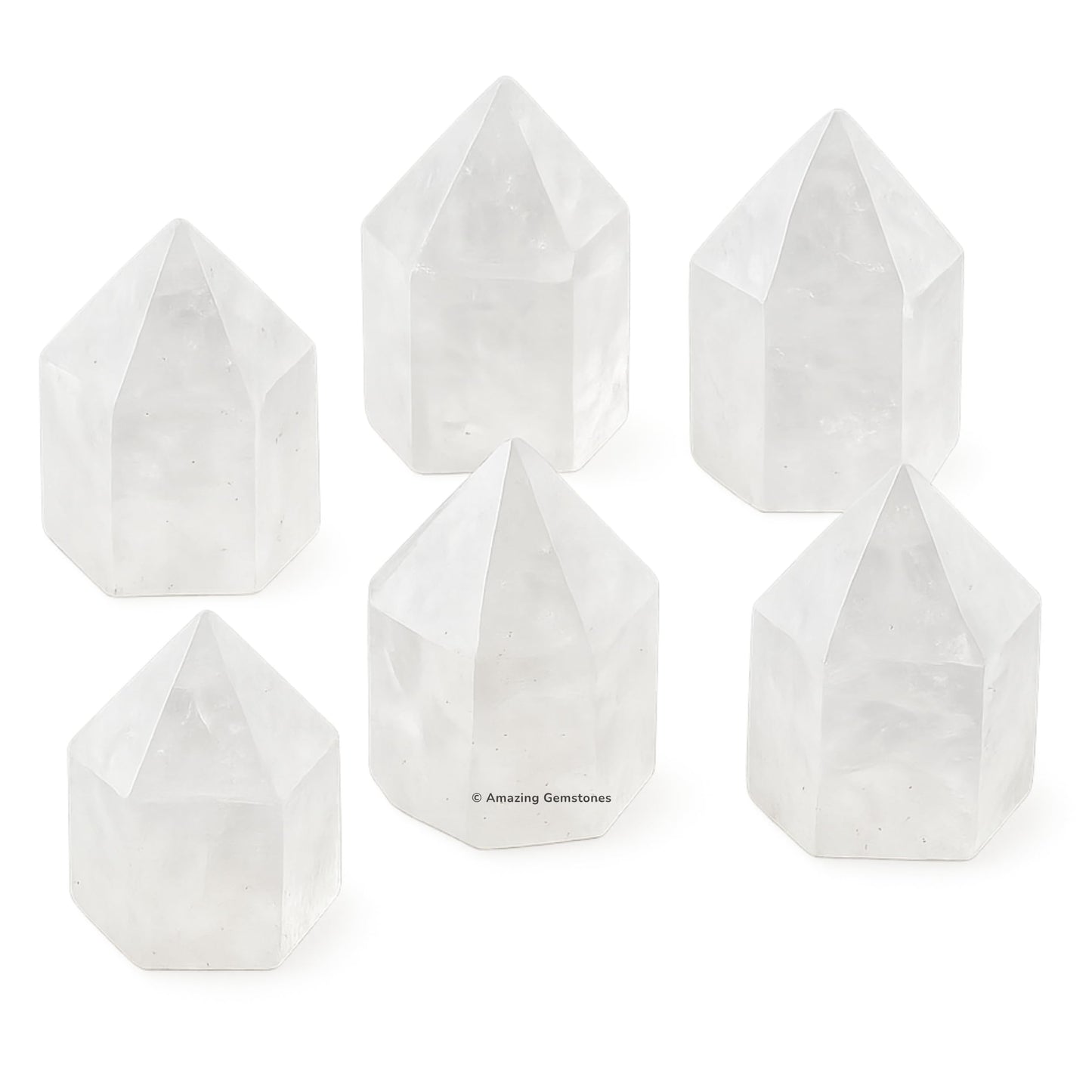 Amazing Gemstone Apophyllite Crystals and Healing Stones Mineral Specimen Set of 6 - Premium Semi Precious Gem Stones - Healing Crystals Geodes Clusters for Meditation, Chakra Balance (S)