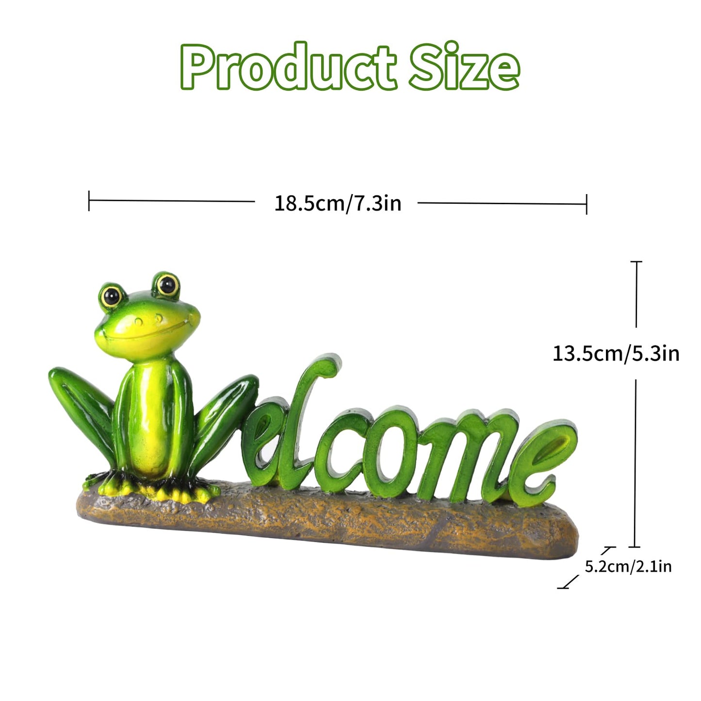 feliend Frog Welcome Statue Outdoor,Resin Creative Decoration,Garden Entryway Decor,Cute Personalized Home Front Porch