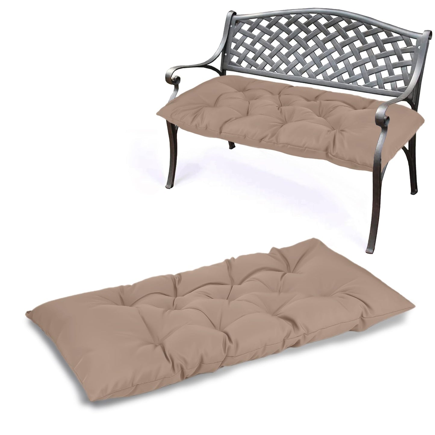 Yddsky 59 inch Indoor/Outdoor Bench Cushion, Swing Cushion,2/3 seat Thick Outdoor Garden Bench Seat Cushion Backrest Waterproof Bench Pad (59 X 19.6 in Kihaki)