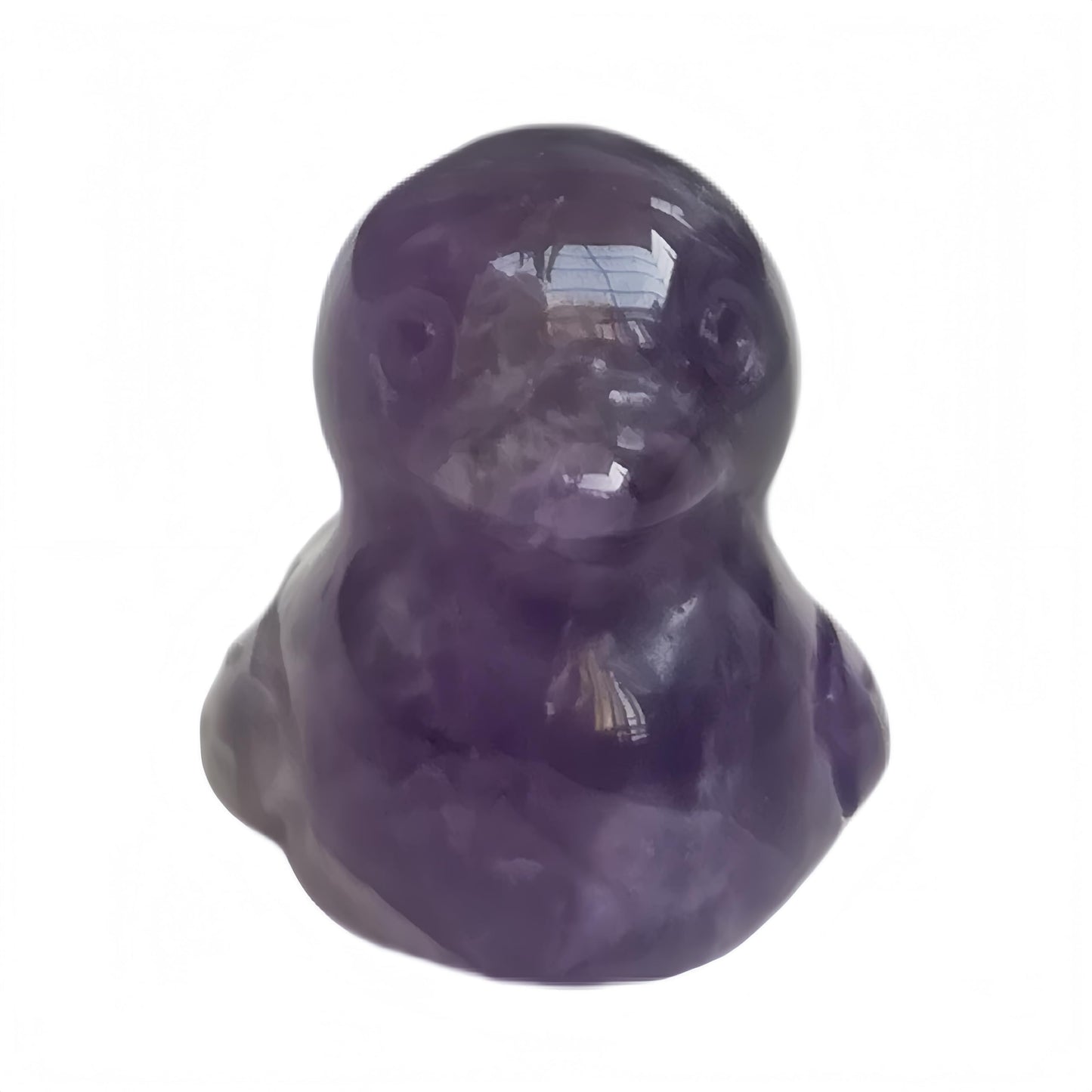 Bacatgem Natural Amethyst Crystal Duck Carving Positive Energy Home Decoration Desk Decor,1.18 Inchs Crystal and Healing Stone Ornament