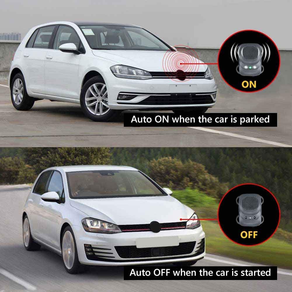 Angveirt Under Hood Rodent Repeller Ultrasonic Rodent Repellent for Car Engine Rat Deterrent Keep Mice Out of Vehicle 24V 12V Mouse Repeller Wires RV Protection 2 Pack