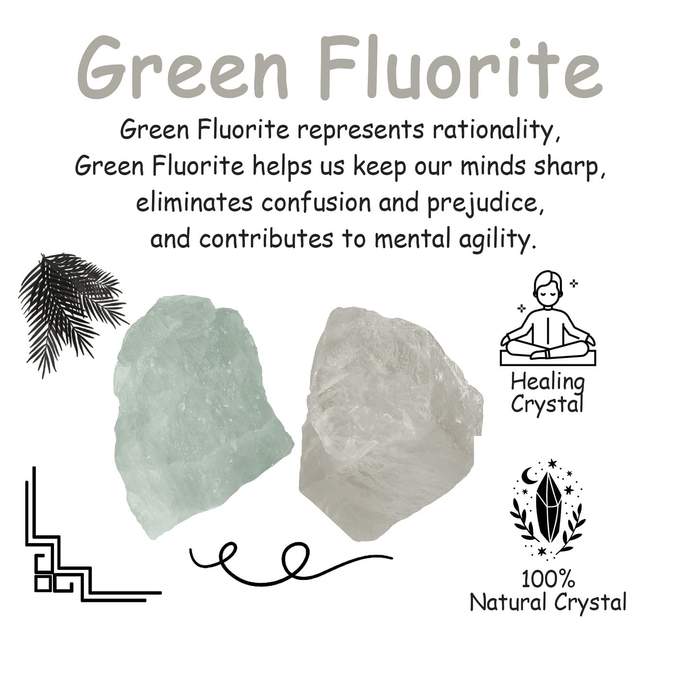 NUKAYAI 2Pcs Green Fluorite 1.8-2.2" Large Raw Crystals Natural Stones Rough Healing Crystals Green Fluorite for Tumbling Rocks Reiki Polishing Wire Wrapping Wicca Gifts DIY Tumbling Rock